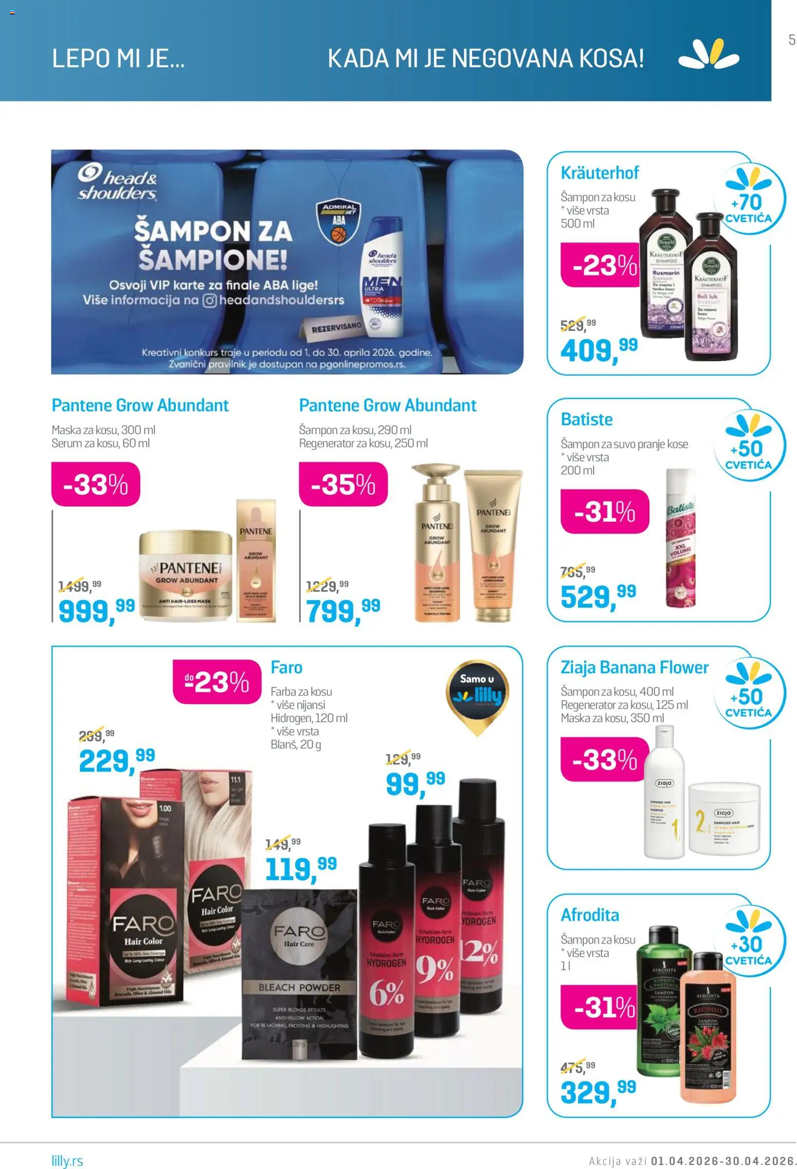 Lilly drogerie katalog - važi od 01.04.2026 | Strana: 5 | Proizvode: Banana, Šampon, Farba za kosu, Maska