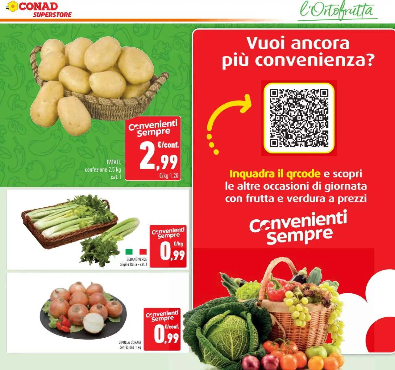 Volantino Conad del 22.10.2025 | Pagina: 27 | Prodotti: Patate, Frutta, Sedano