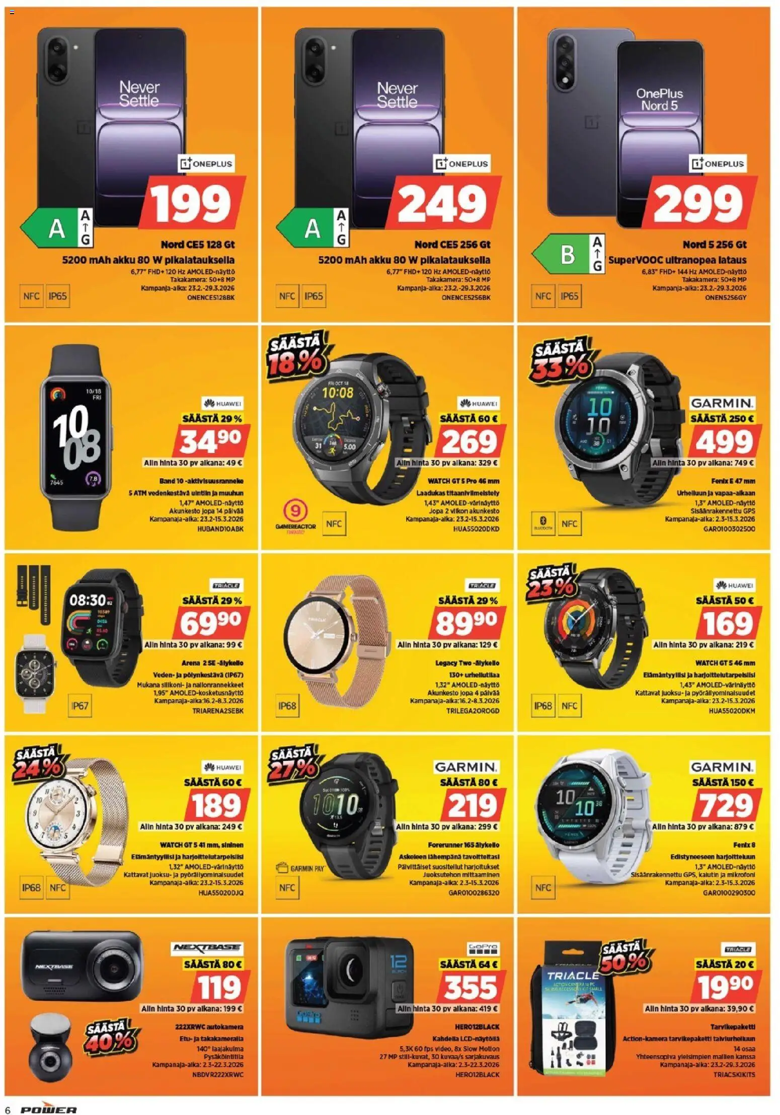 Power tarjoukset – voimassa 08.03.2026 alkaen | Sivu: 6 | Tuotteet: Mikrofoni, Älykello, Akku, PC