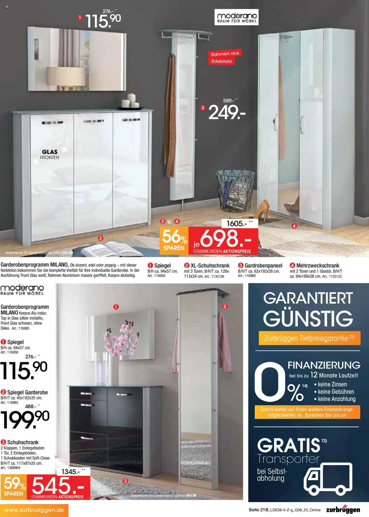 Zurbrüggen Prospekt Bonus Sonder-Tage - gültig ab dem 02.08.2025 | Seite: 27 | Produkte: Top, Spiegel