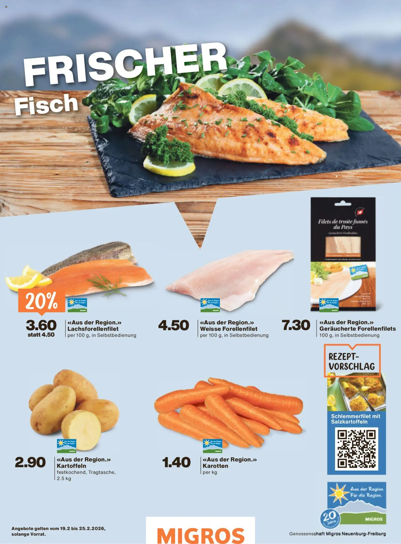 Migros Magazin – gültig ab 18.02.2026 | Seite: 35 | Produkte: Fisch, Kartoffeln