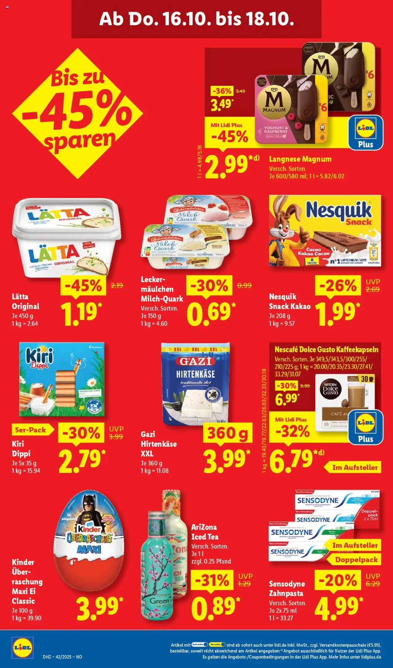 Lidl Prospekt Holzminden – gültig ab 13.10.2025 | Seite: 62 | Produkte: Nescafe, Quark, Zahnpasta, Lätta