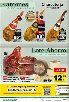 Vista previa Masymas folleto válido desde el 27.03.2026 | Página: 19 | Productos: Jamón serrano, General, Queso, Jamón