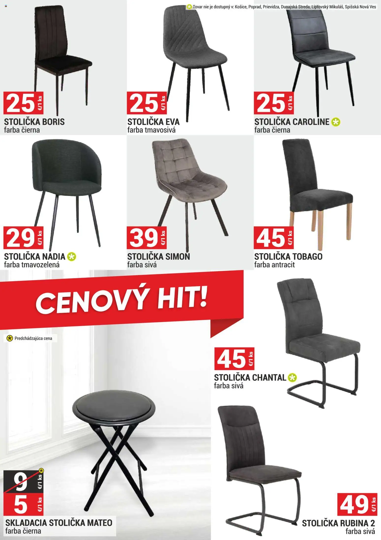 Nové Merkury Market akcie – leták je platný od 02.01.2026 | Strana: 7 | Produkty: Skladacia stolička, Stolička