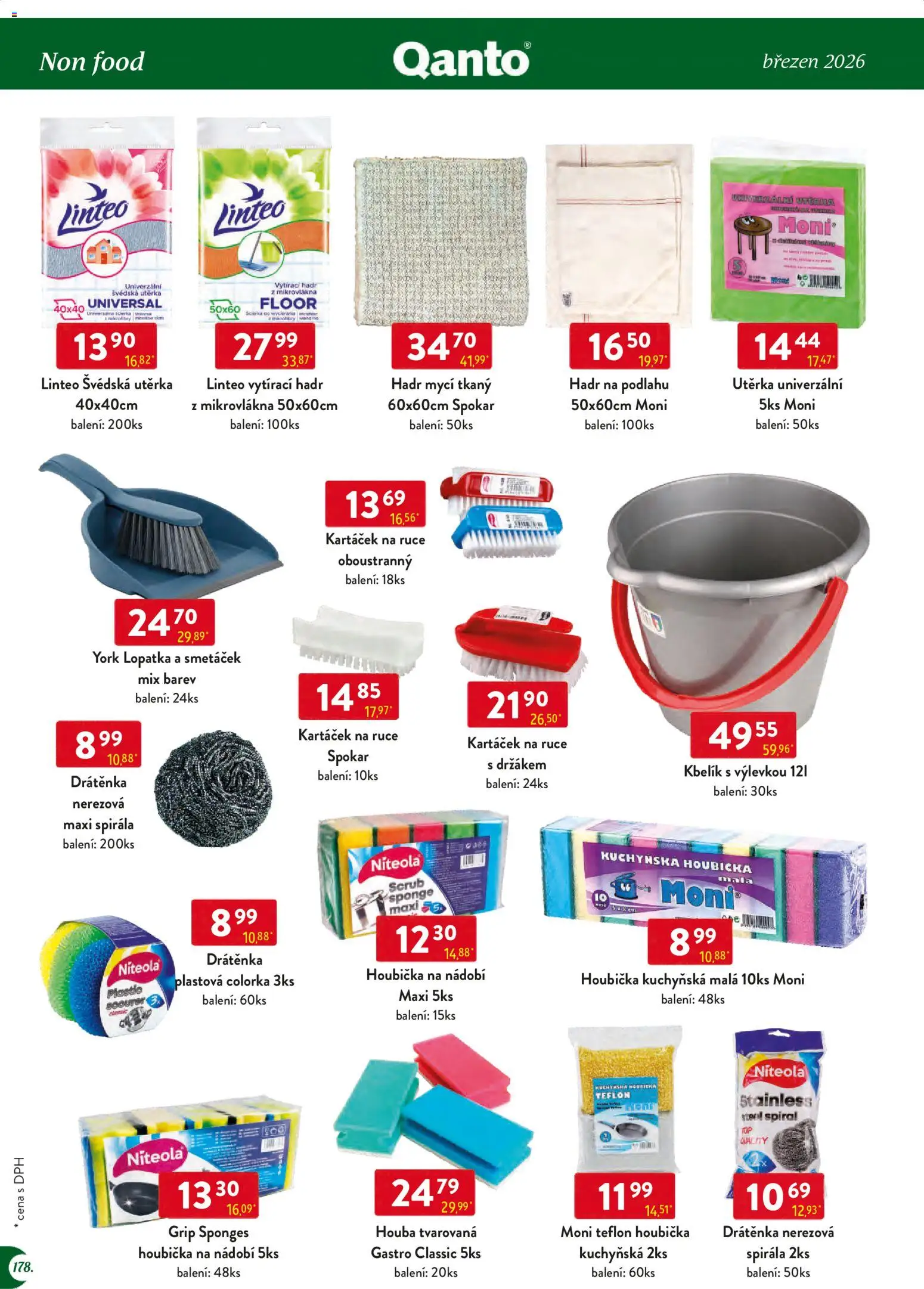 Astur & Qanto leták - Velkoobchod 03/2026 od 01.03.2026 | Strana: 178 | Produkty: Houbička, Nádobí, Kbelík, Smetáček