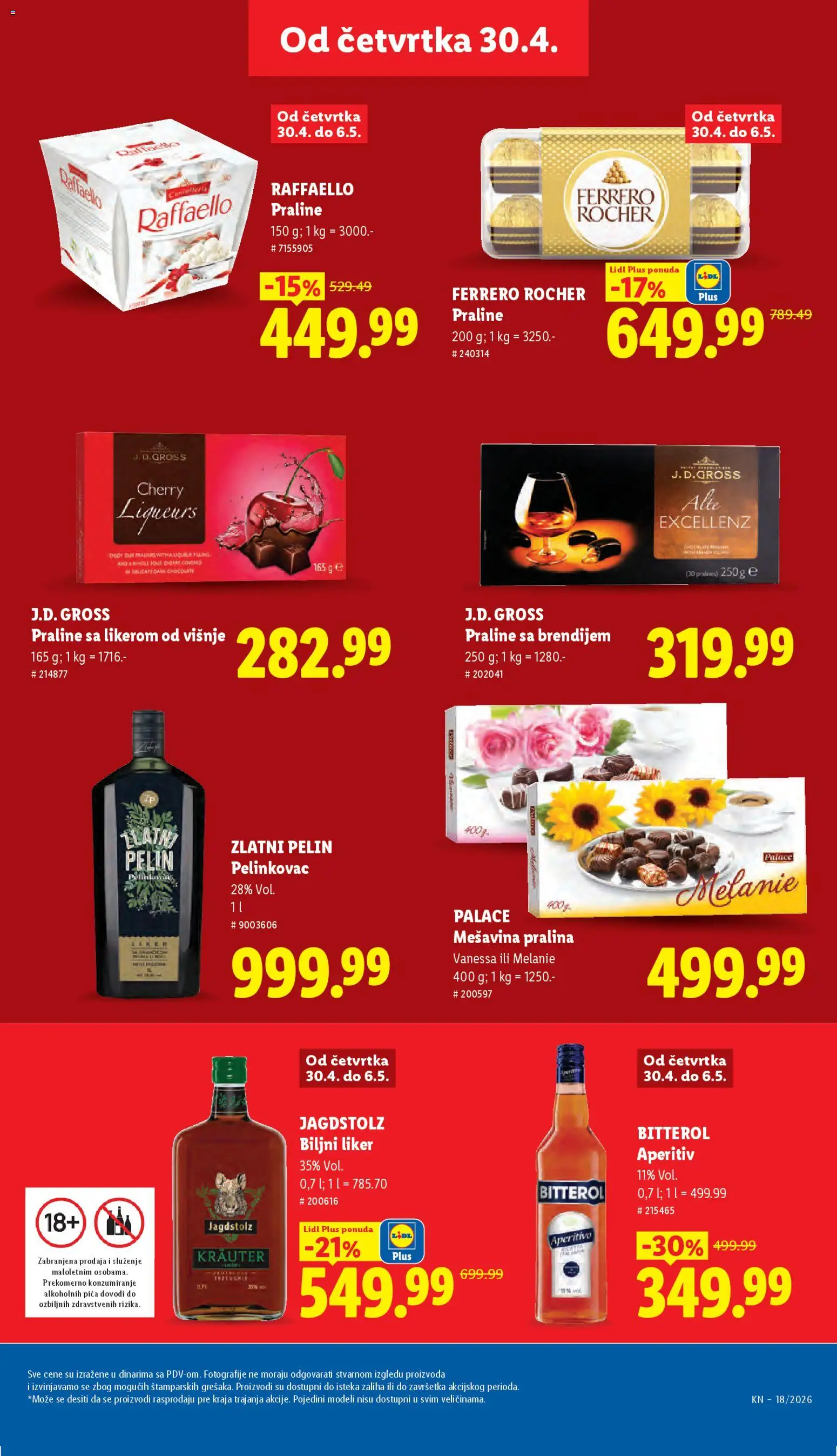 Lidl katalog - važi od 30.04.2026 | Strana: 35 | Proizvode: Liker, Raffaello, Praline, Ferrero