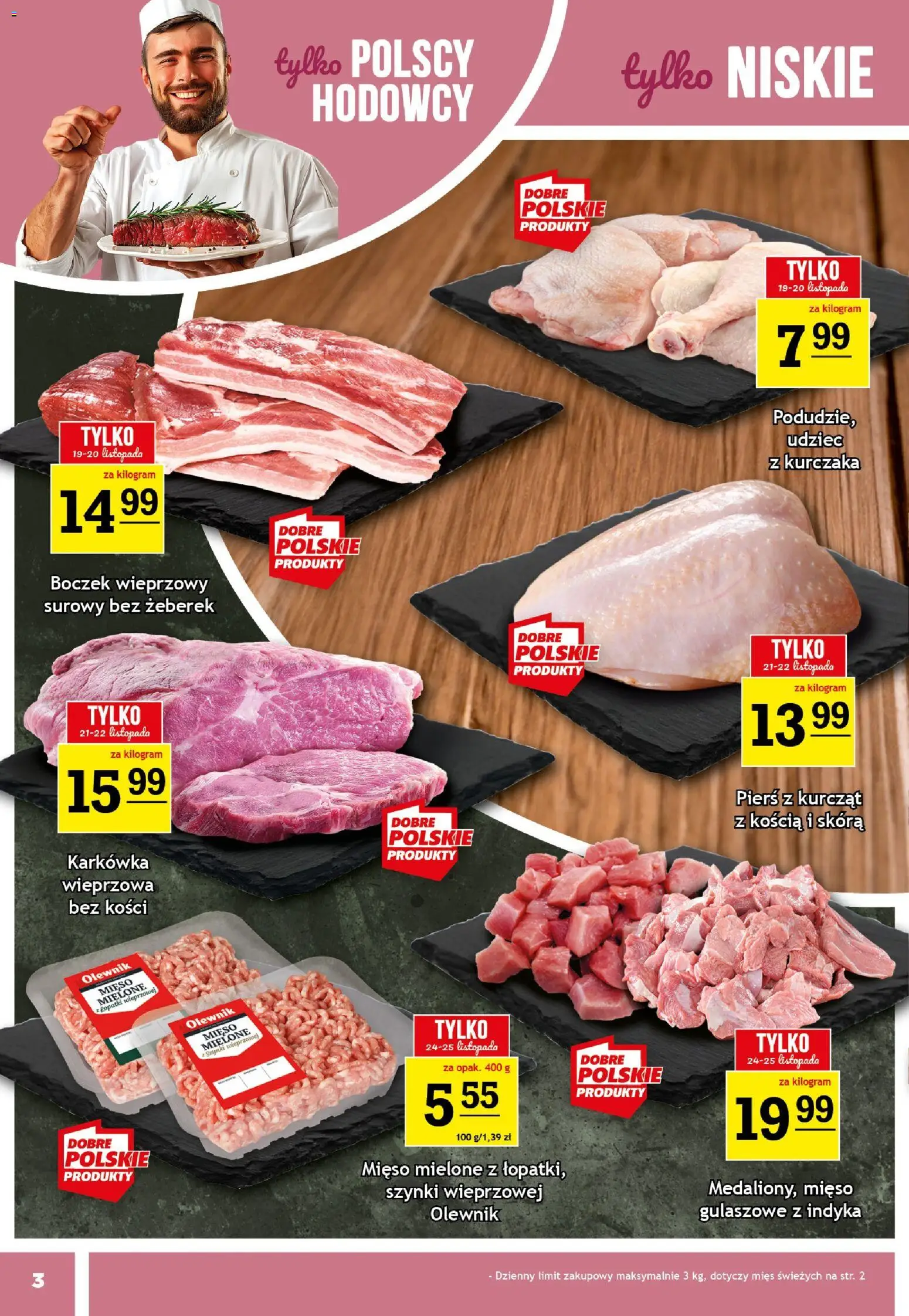 Gram Market Black Friday od 19.11.2025 | Strona: 3 | Produkty: Karkówka, Mięso, Boczek wieprzowy, Mięso mielone