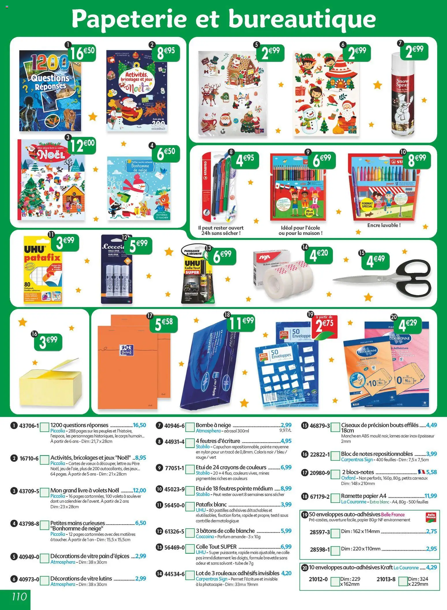 {H1} | Page: 110 | Produits: Parfum, Mais, Enveloppe, Jeux