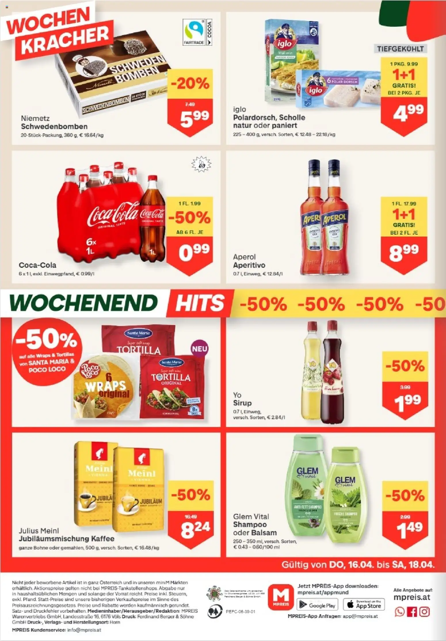 MPREIS Absam gültig ab 16.04.2026 | Seite: 12 | Produkte: Shampoo, Kaffee