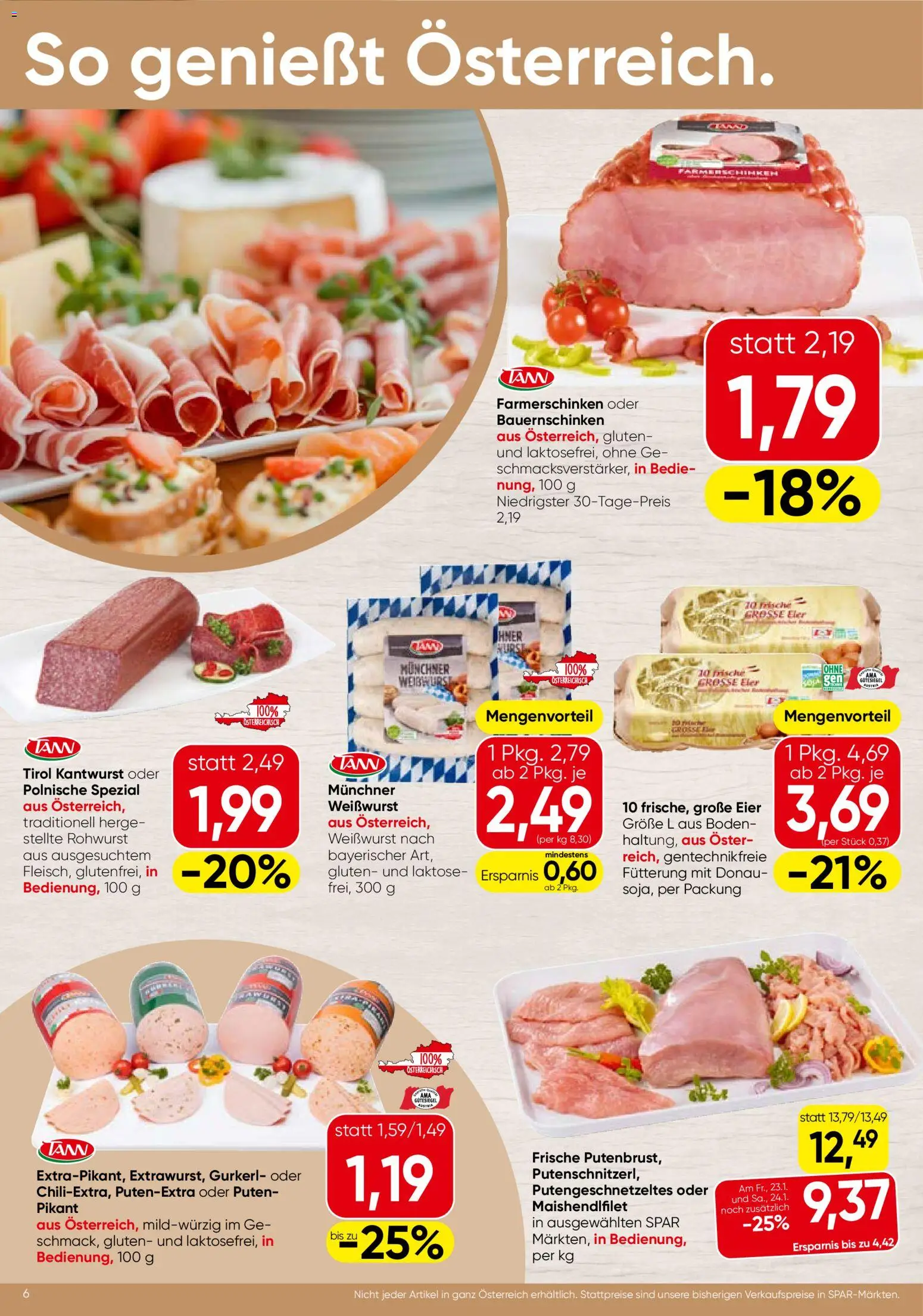 Spar Flugblatt - Vorarlberg gültig ab 22.01.2026 | Seite: 6 | Produkte: Eier, Bier