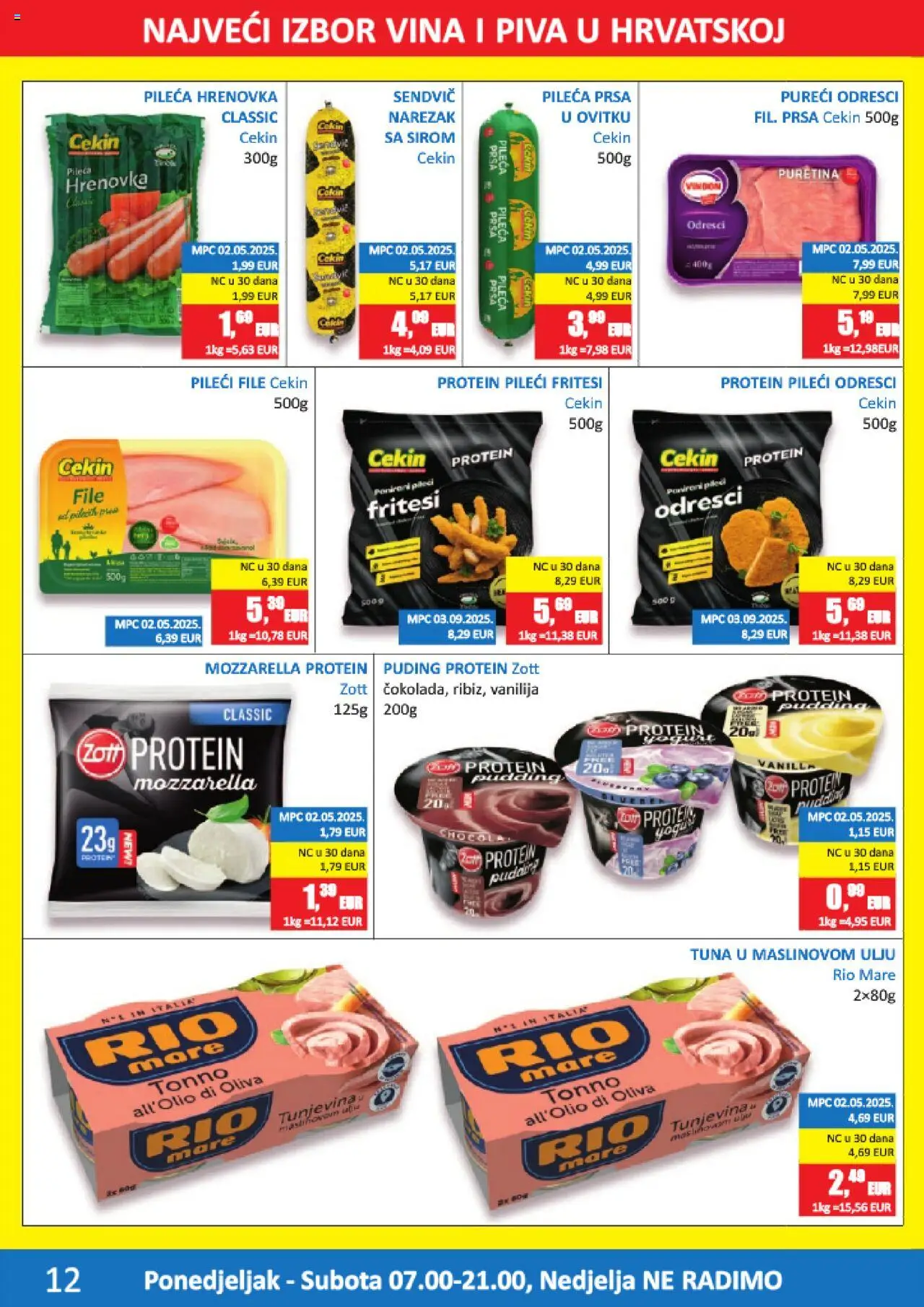 Vrutak katalog | vrijedi od 15.09.2025 | Stranica: 12 | Proizvodi: Rio Mare, Mozzarella, Pileći file, Pileća prsa
