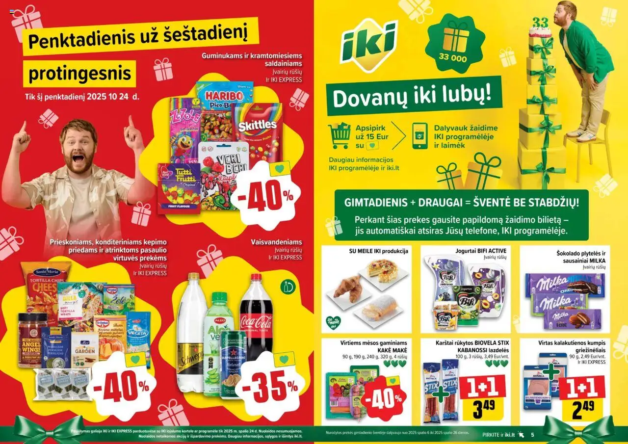 IKI akcijos nuo 20.10.2025 | Puslapis: 3 | Prekių: Sausainiai, Jogurtas, Kumpis