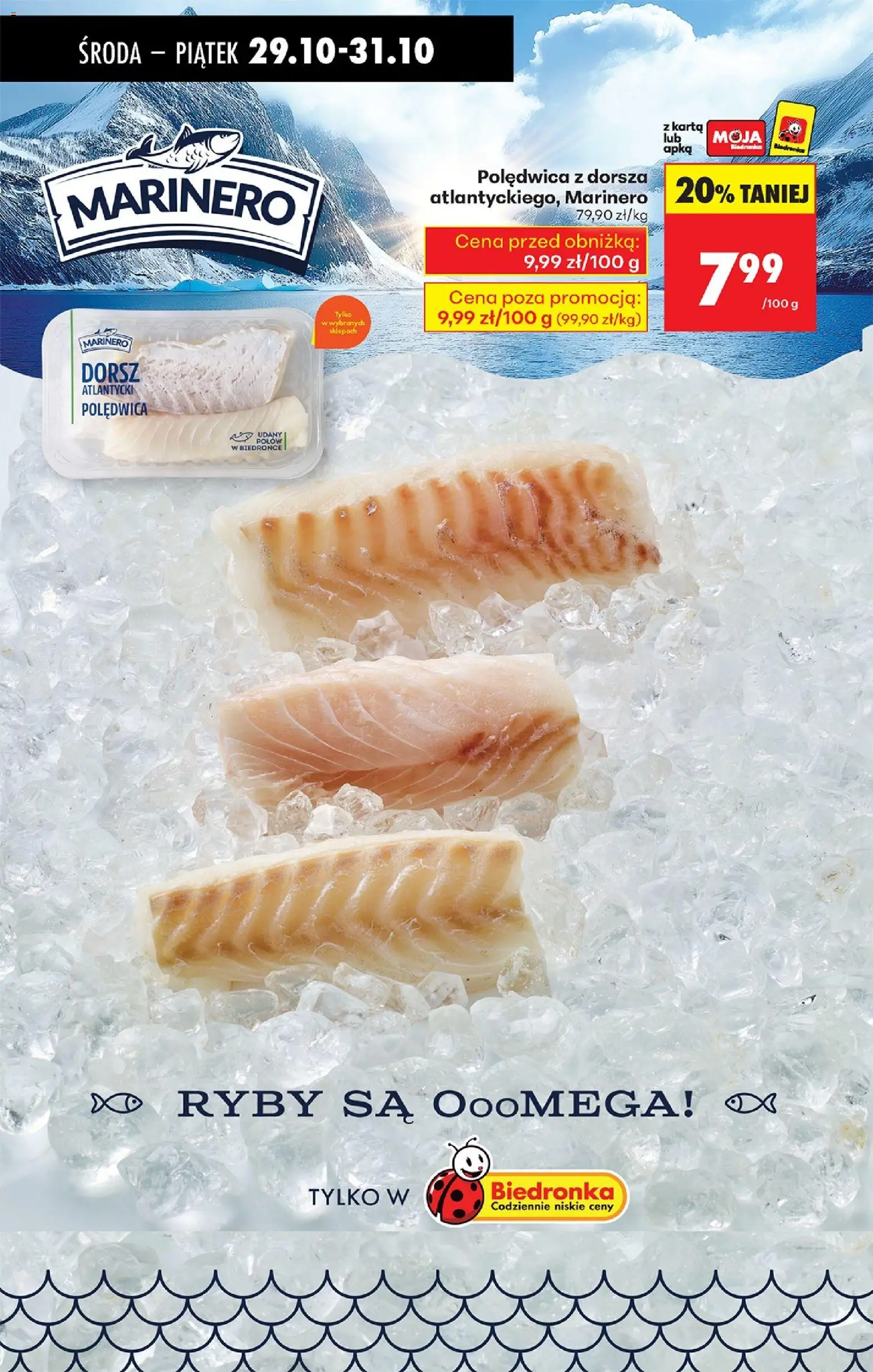Biedronka gazetka - Oferta w tym tygodniu od 29.10.2025 | Strona: 34 | Produkty: Karta, Dorsz atlantycki, Ryby, Polędwica z dorsza