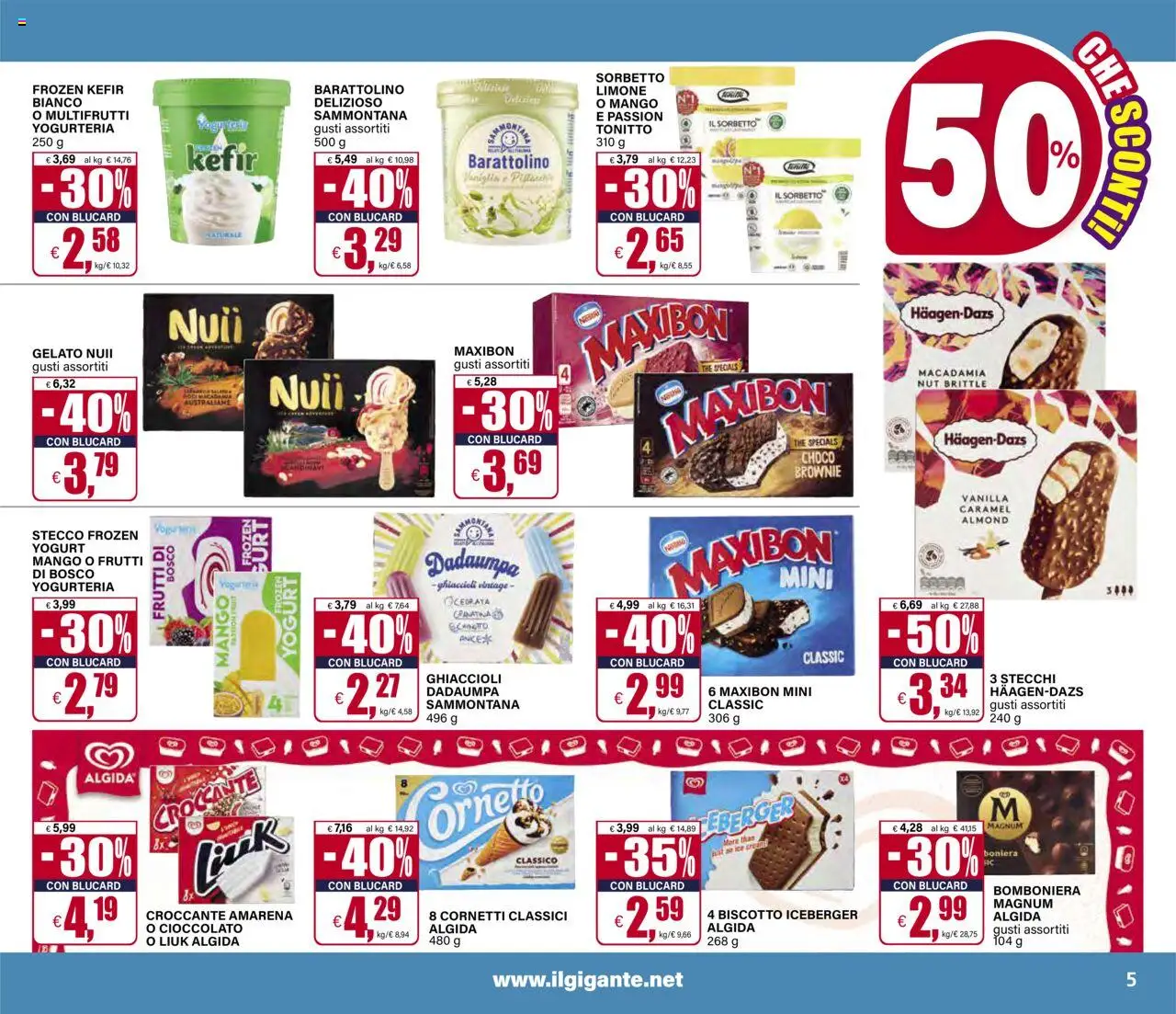 Volantino Il Gigante del 07.08.2025 | Pagina: 5 | Prodotti: Yogurt, Ghiaccioli, Gelato, Mango