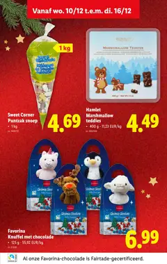 Sweet Corner Puntzak snoep, 1 kg of mixed sweets in a cone-shaped bag. - Voorbeeld van een folder van Lidl, geldig van 10.12.2025 | Pagina: 33 | Producten: Snoep, Chocolade