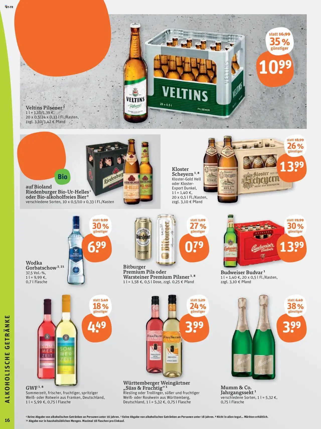 Tegut Prospekt - gültig ab dem 11.08.2025 | Seite: 18 | Produkte: Rosewein, Warsteiner, Wodka gorbatschow, Budweiser