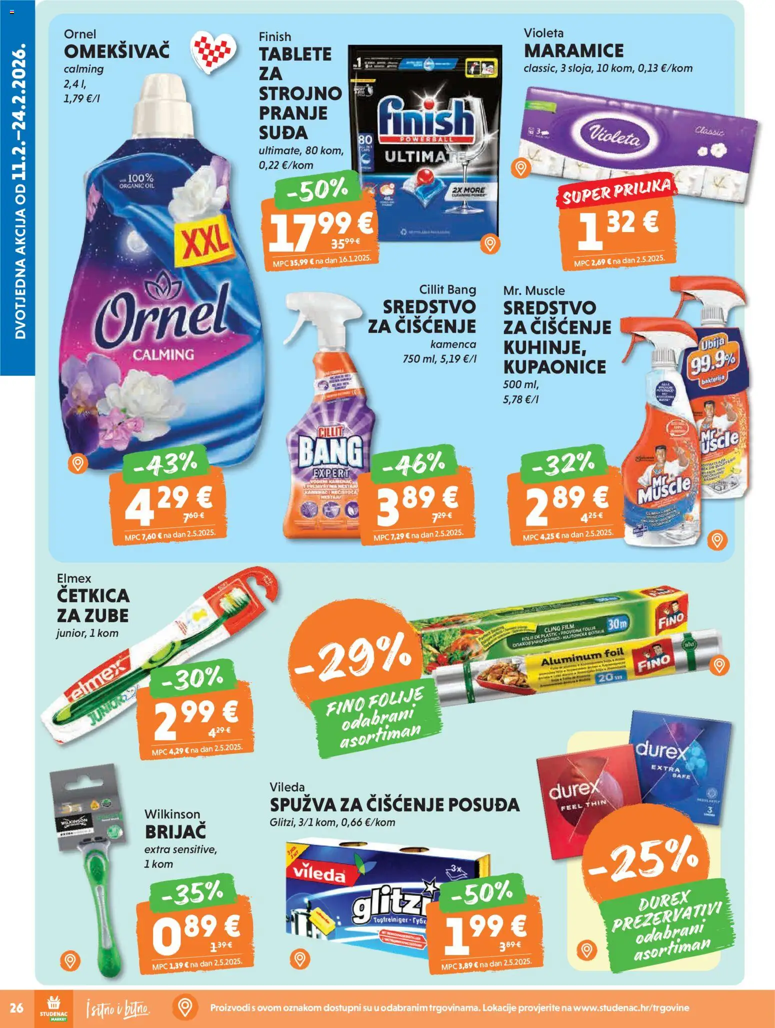 Studenac katalog | vrijedi od 18.02.2026 | Stranica: 30 | Proizvodi: Četkica za zube, Finish, Violeta, Vileda