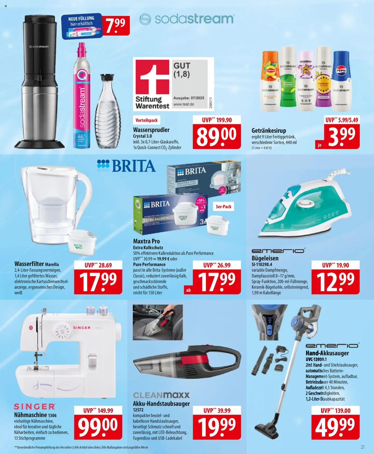 Famila Prospekt 	 – gültig ab 12.01.2026 | Seite: 21 | Produkte: Bügeleisen, Rockstar, Zitronen, Sodastream