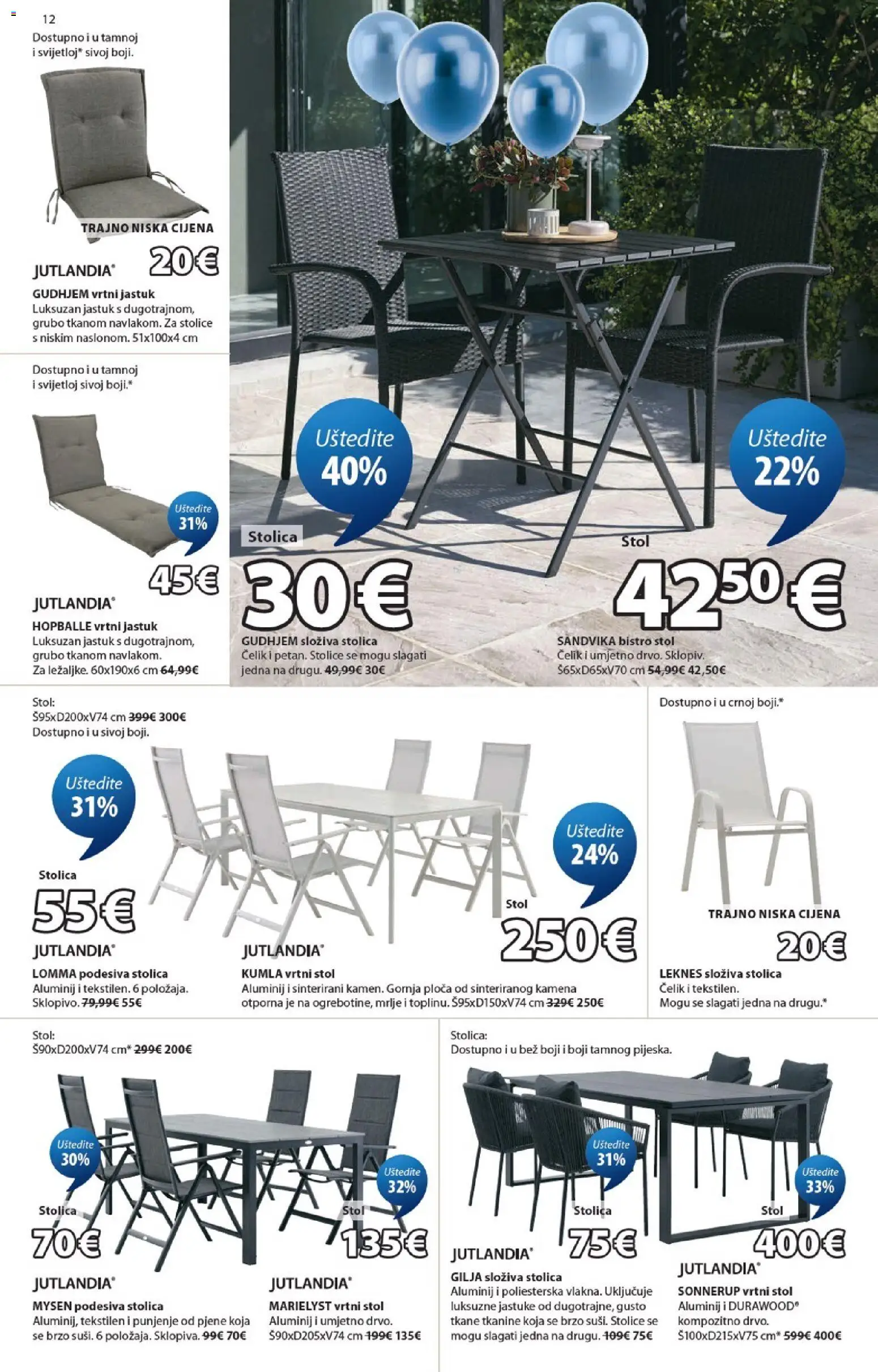 JYSK katalog | vrijedi od 15.04.2026 | Stranica: 12 | Proizvodi: Jastuk, Stol, Stolica