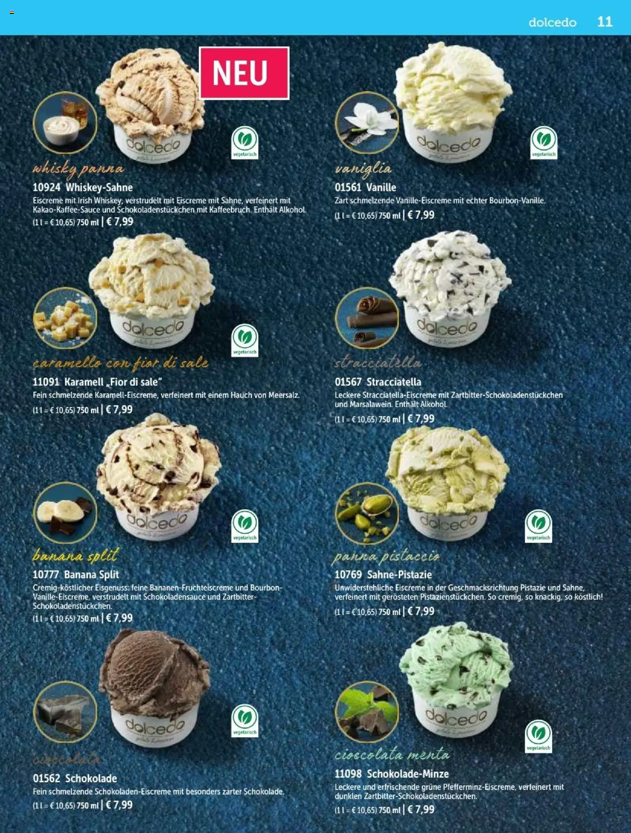 Bofrost Katalog – gültig ab 07.09.2025 | Seite: 11 | Produkte: Whisky, Schokolade, Eiscreme, Bourbon