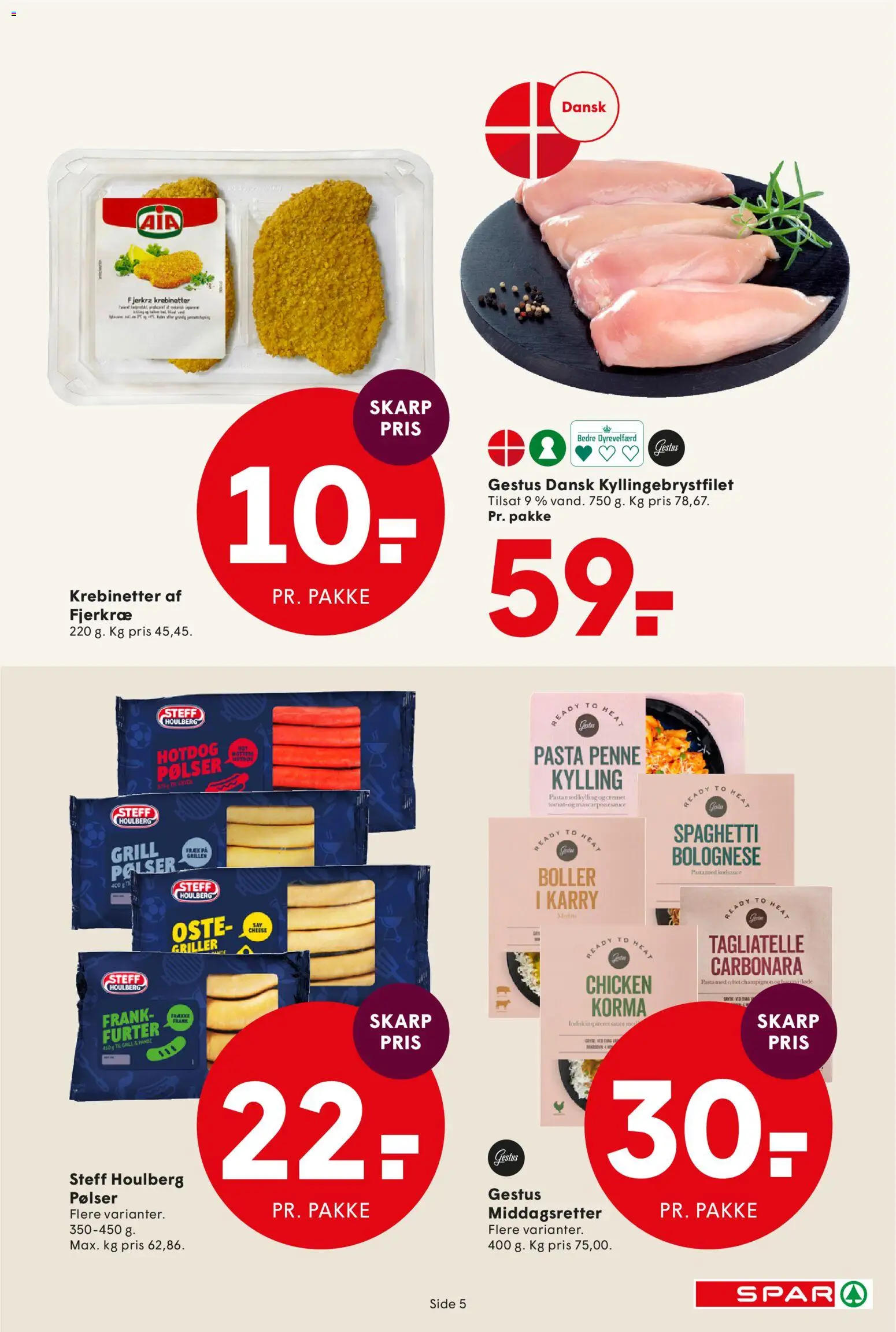 Spar tilbudsavis – gyldig fra 10.04.2026 | Side: 5 | Produkter: Karry, Pølser, Te, Pasta