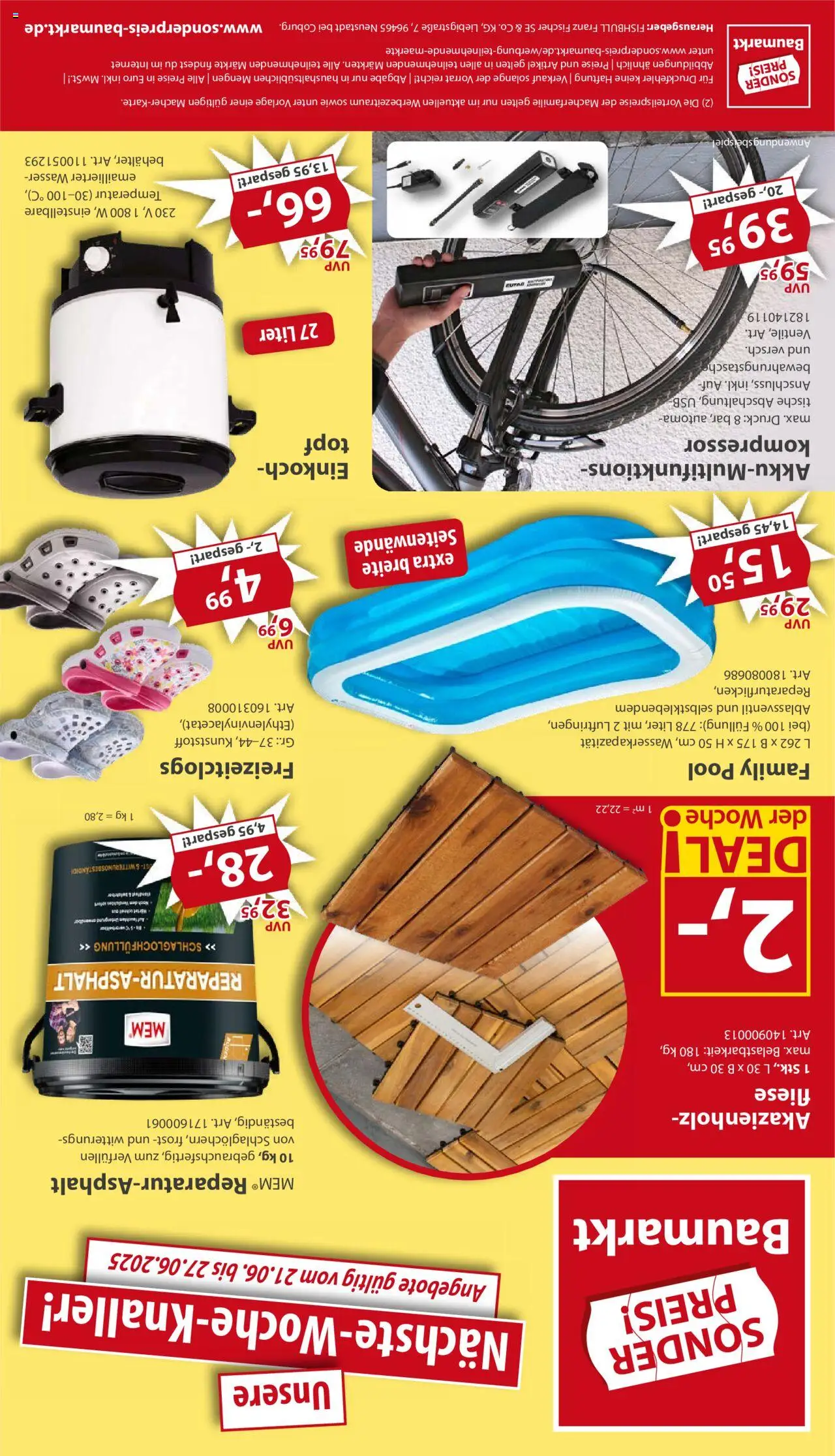 Sonderpreis Baumarkt Prospekt 	 - gültig ab dem 14.06.2025 | Seite: 20 | Produkte: USB, Wasser