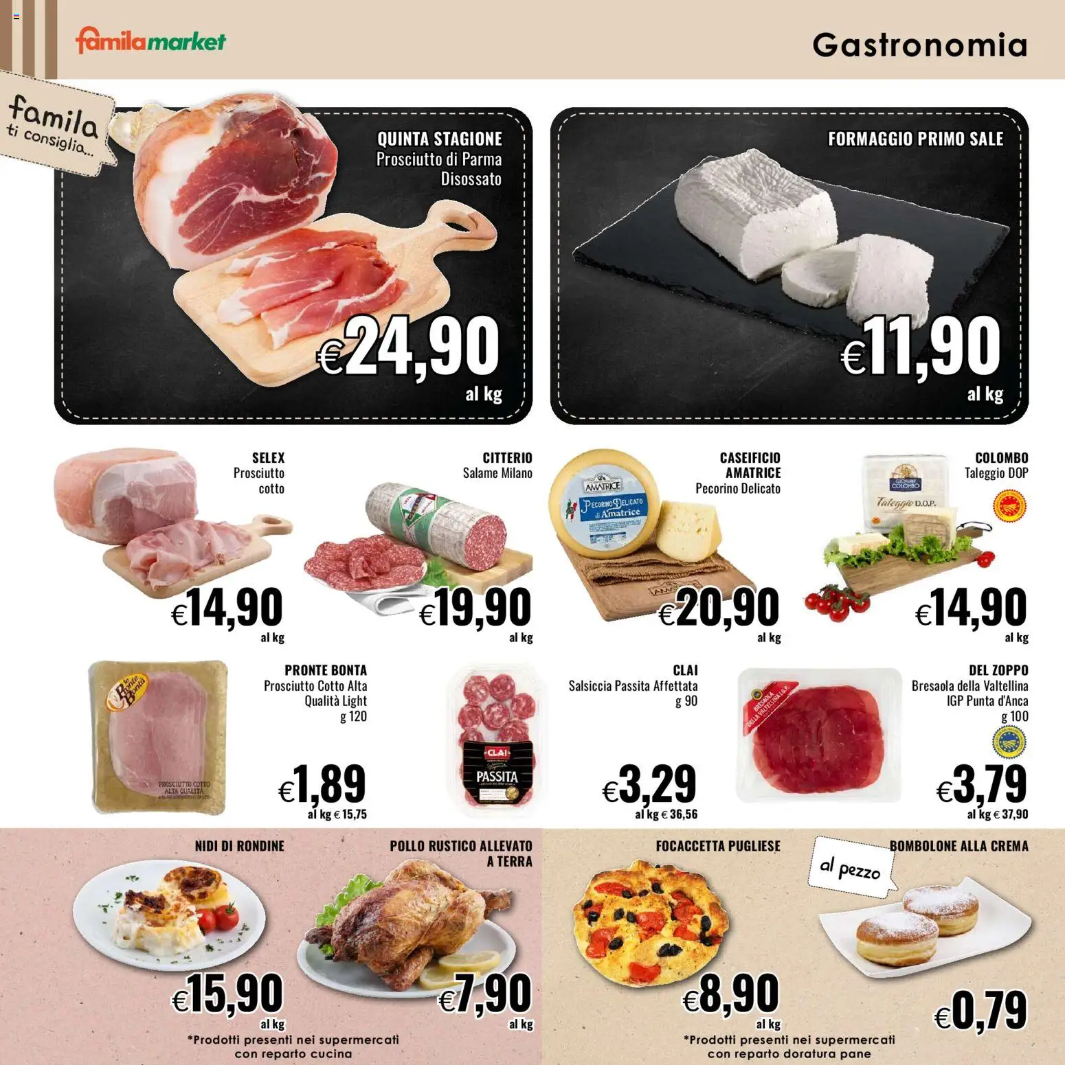 Volantino Famila del 22.01.2026 | Pagina: 4 | Prodotti: Pane, Salame, Pollo, Terra
