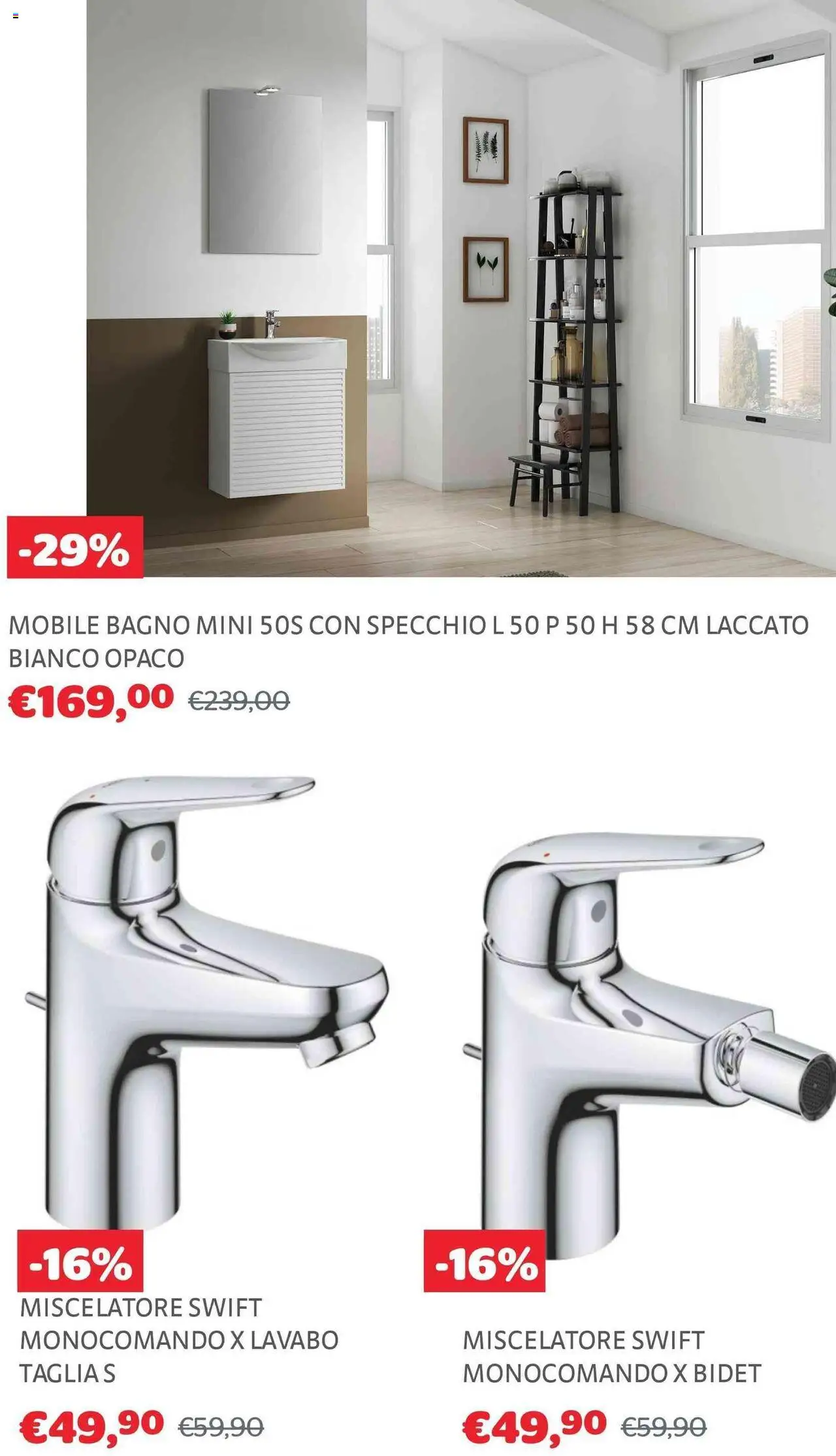 Volantino Brico Center del 30.07.2025 | Pagina: 20 | Prodotti: Mobile, Miscelatore, Bagno, Specchio