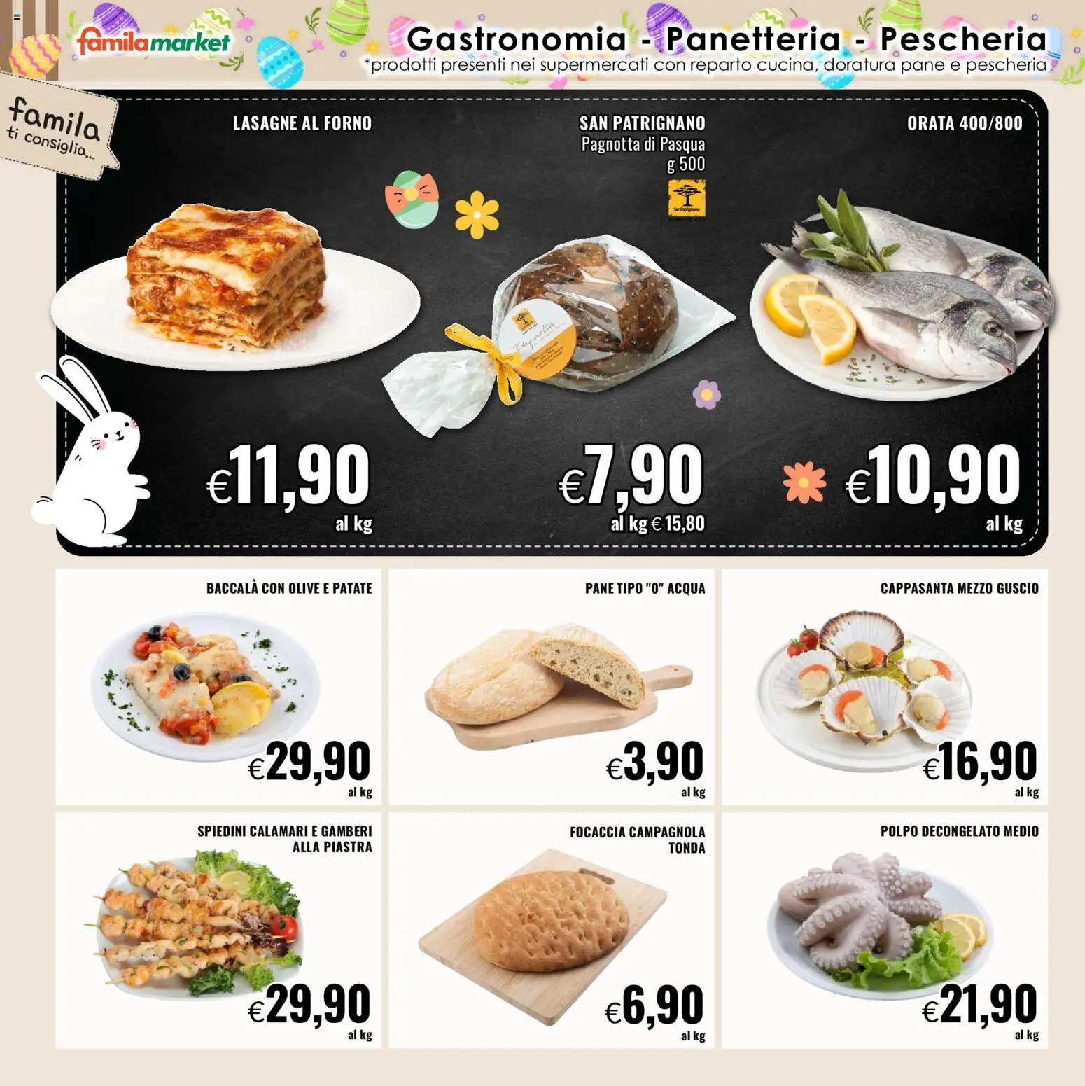 Volantino Famila del 26.03.2026 | Pagina: 10 | Prodotti: Gamberi, Patate, Acqua, Spiedini