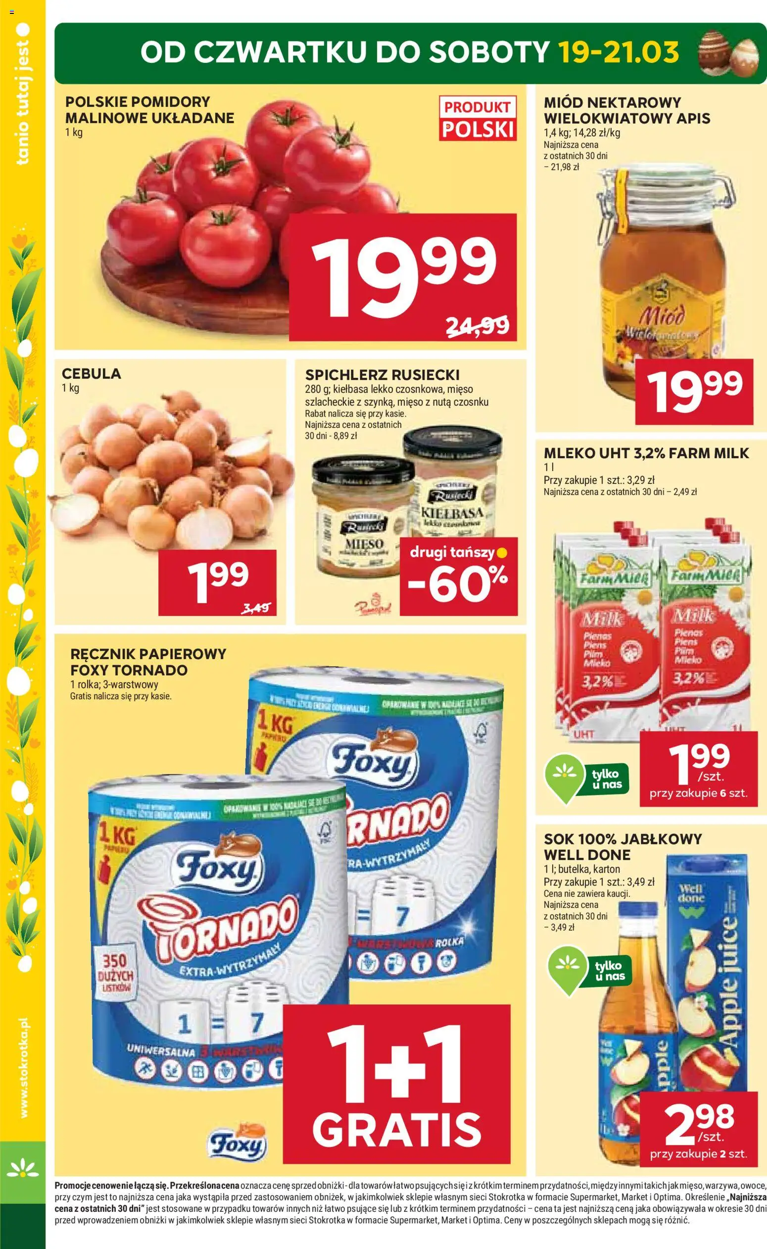 Stokrotka gazetka od 19.03.2026 | Strona: 2 | Produkty: Mięso, Stokrotka, Sok, Pomidory