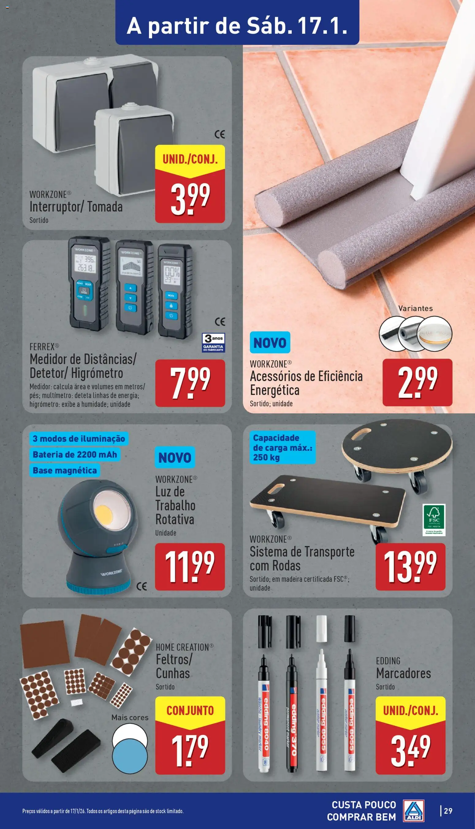 Aldi folheto │ válido de 12.01.2026 | Página: 29 | Produtos: Base, Tomada, Bateria