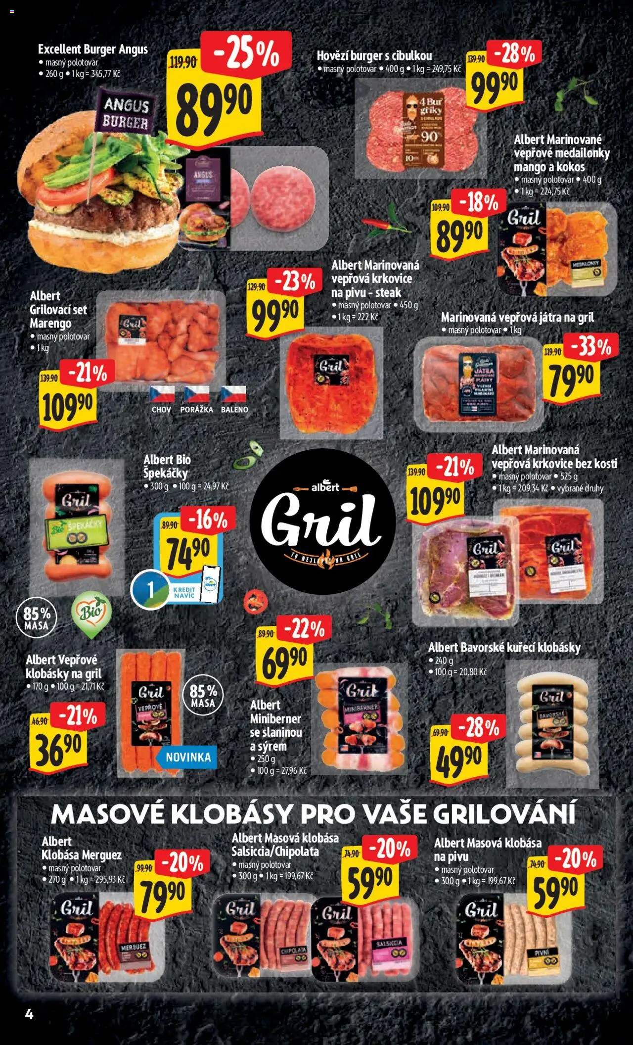 Albert leták - Hypermarket od 27.08.2025 | Strana: 9 | Produkty: Špekáčky, Klobásy, Vepřová krkovice bez kosti, Kokos