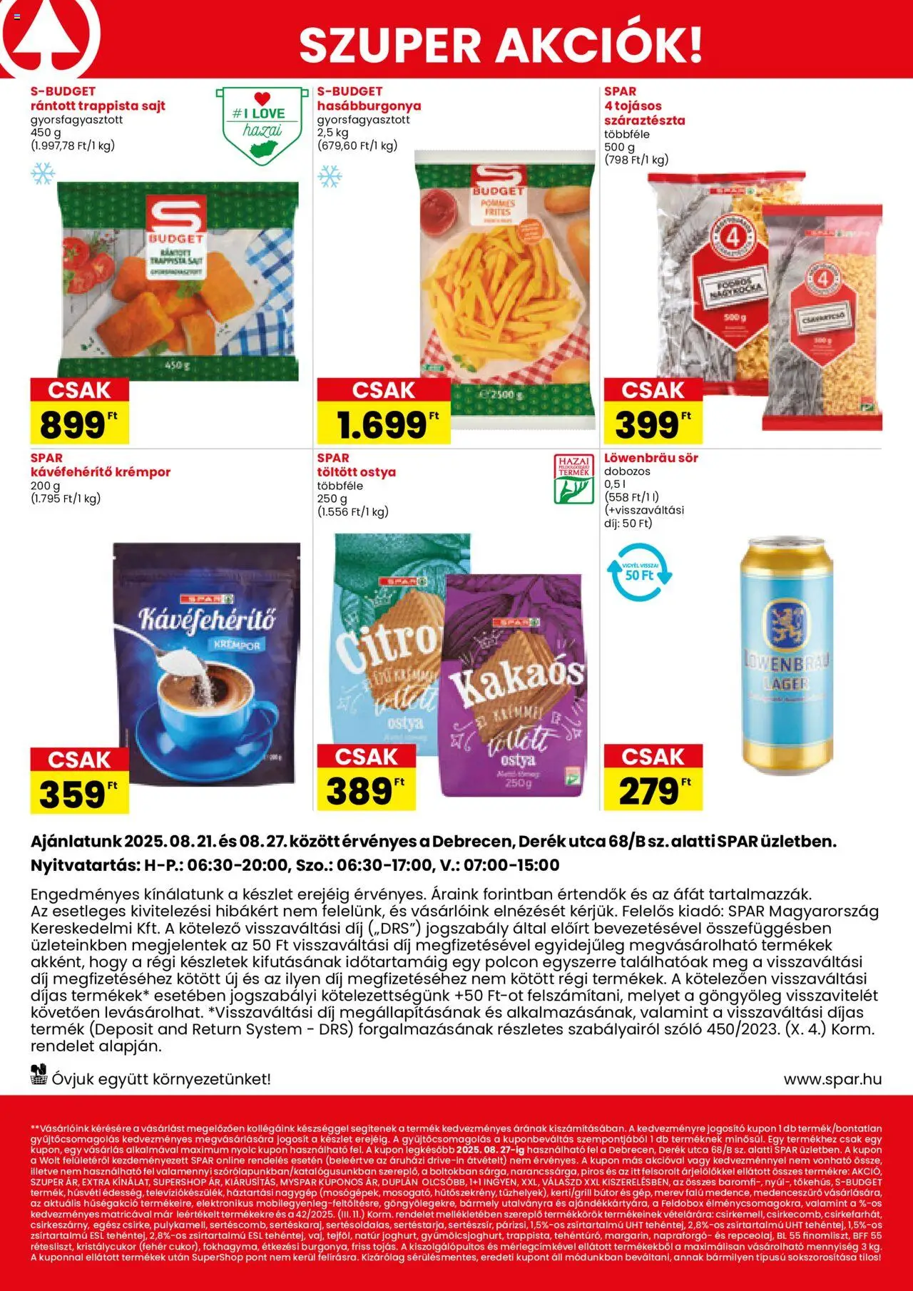 Spar akciós ujság - amely érvényes a következő dátumtól: 21.08.2025 | Oldal: 2 | Termékek: Szőlő, Kristálycukor, Bútor, Feferoni