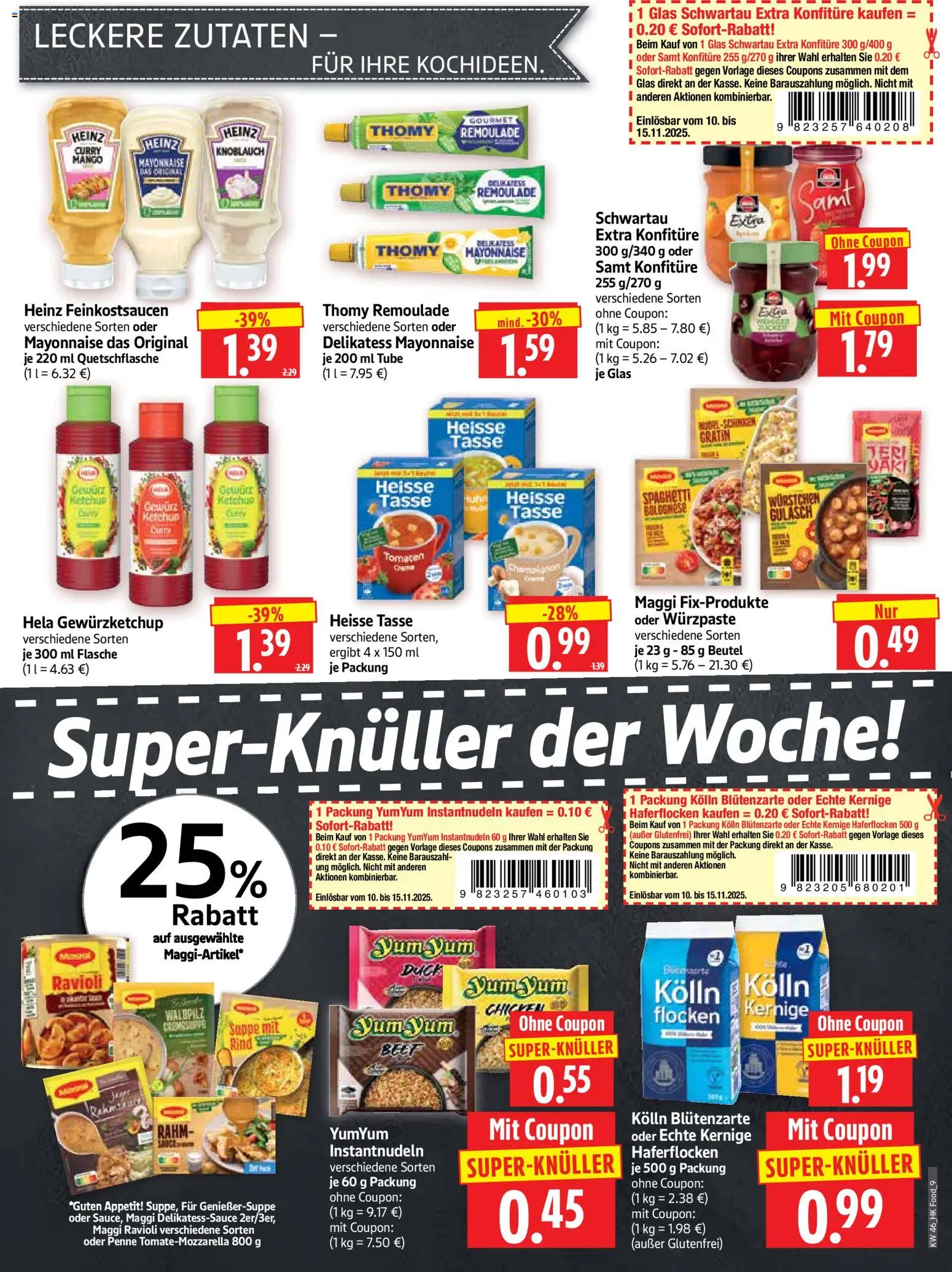 HERKULES Prospekt 	 – gültig ab 10.11.2025 | Seite: 9 | Produkte: Maggi, Tomaten, Mango, Schwartau extra