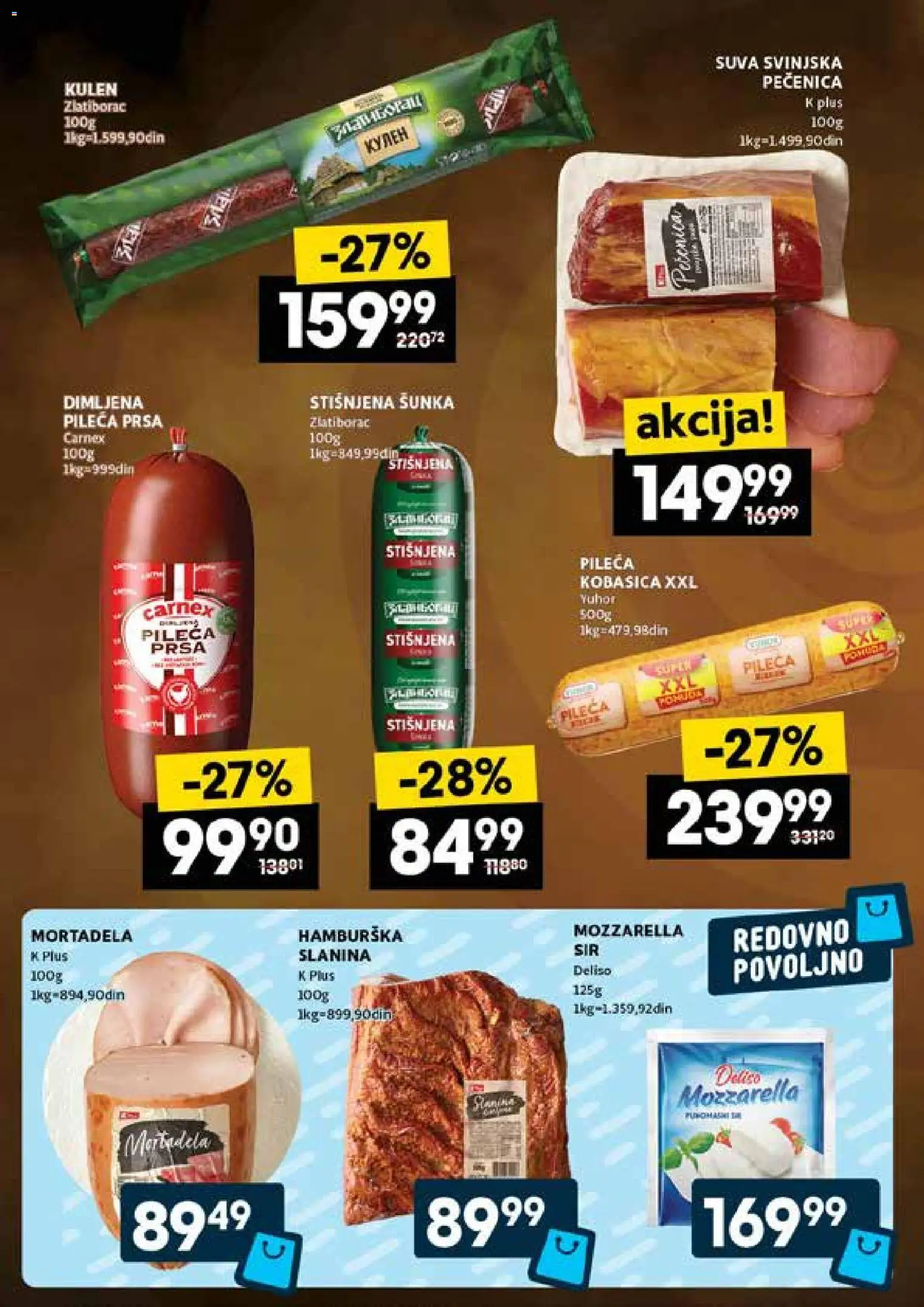 Idea katalog - važi od 15.01.2026 | Strana: 10 | Proizvode: Kulen, Mortadela, Mozzarella, Slanina