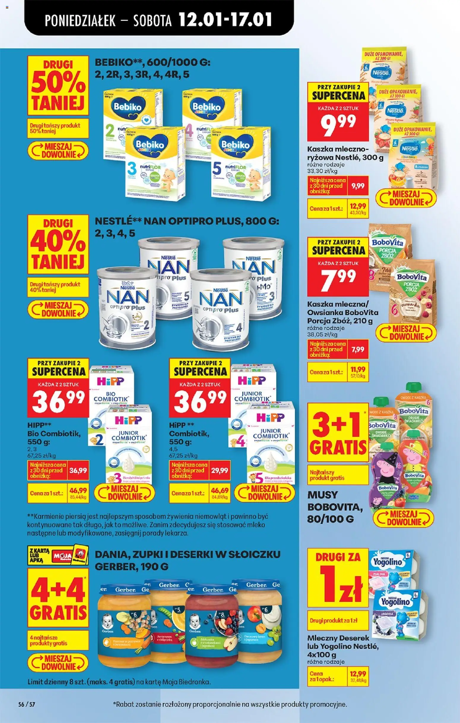 Biedronka gazetka od 12.01.2026 | Strona: 68 | Produkty: Owsianka, Kurczak, Mleko, Krem