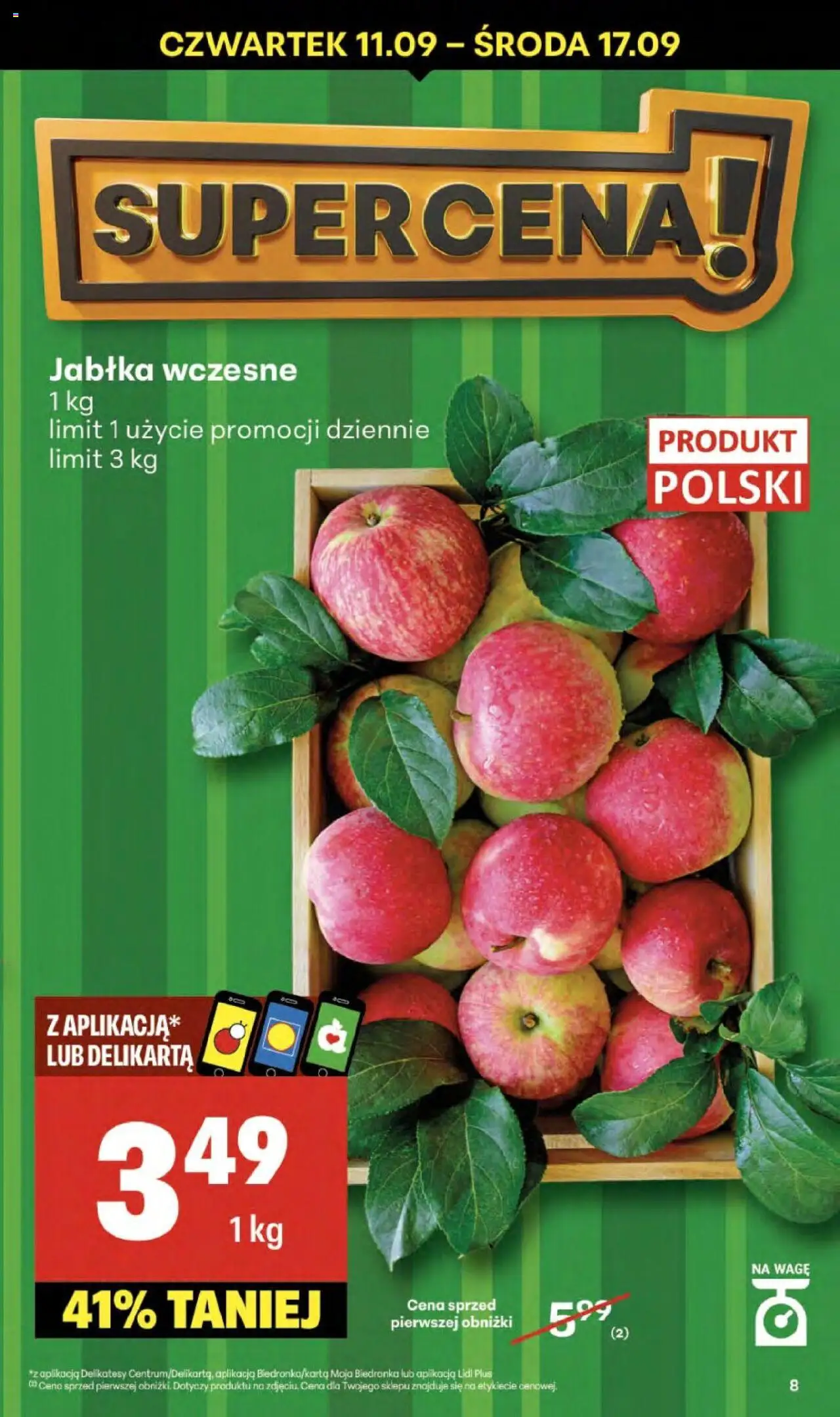 Delikatesy Centrum Gazetka od 11.09.2025 | Strona: 8 | Produkty: Delikatesy, Jabłka
