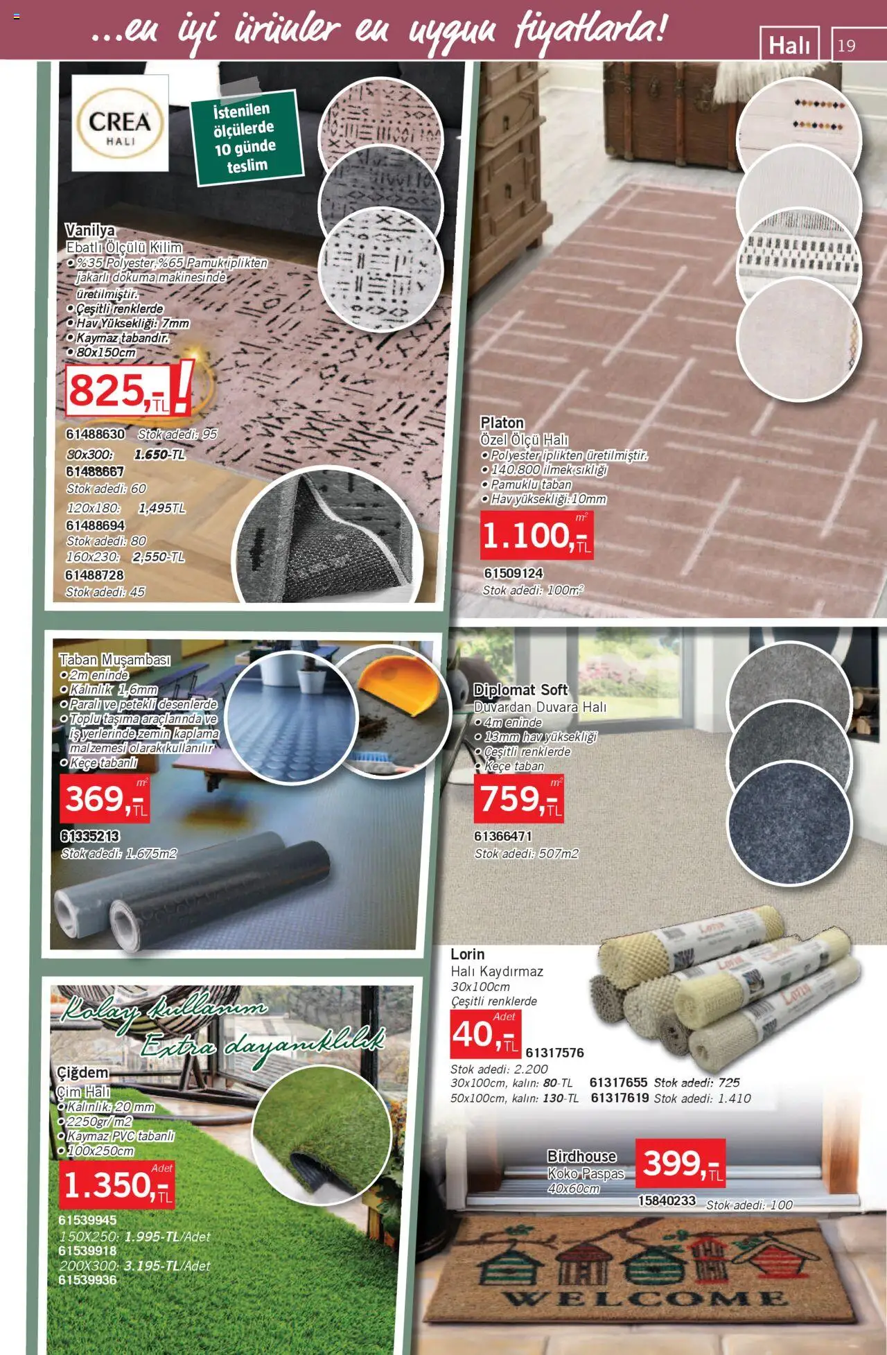 Bauhaus Katalog - 02.08.2025 tarihinden itibaren geçerlidir | Sayfa: 19 | Ürünler: Halı, Paspas
