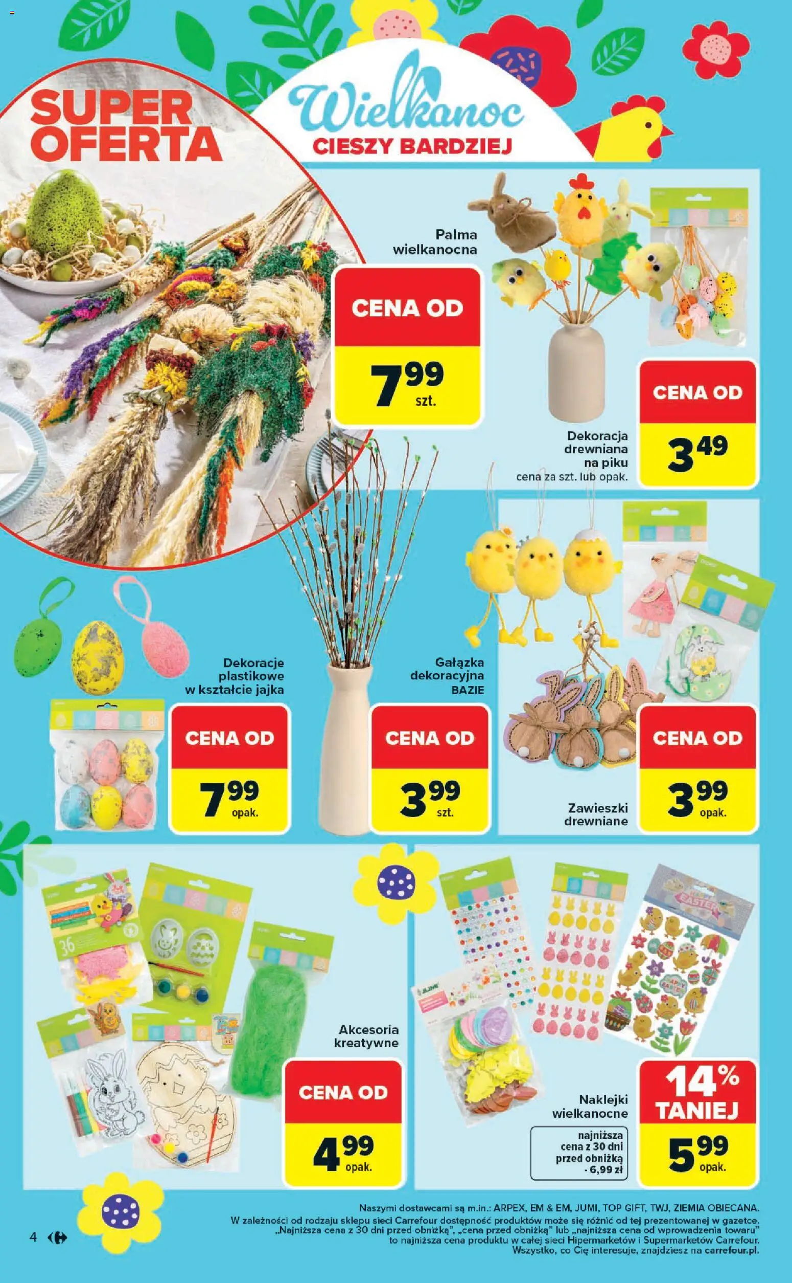 Carrefour gazetka - Wielkanoc cieszy bardziej od 09.03.2026 | Strona: 4 | Produkty: Top, Ziemia, Naklejki, Jajka