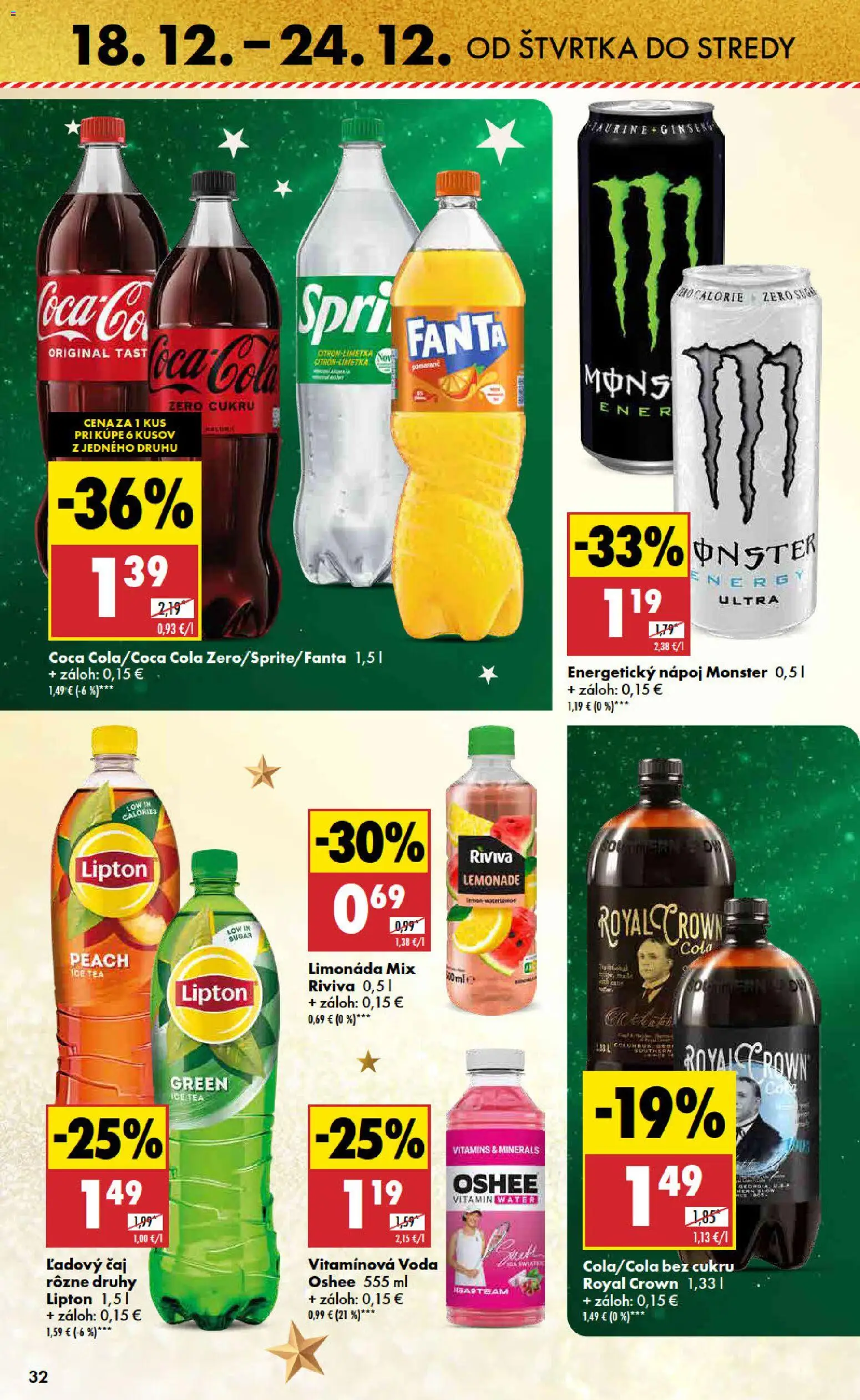 Nové Biedronka akcie – leták je platný od 18.12.2025 | Strana: 32 | Produkty: Čaj, Fanta, Voda, Energetický nápoj