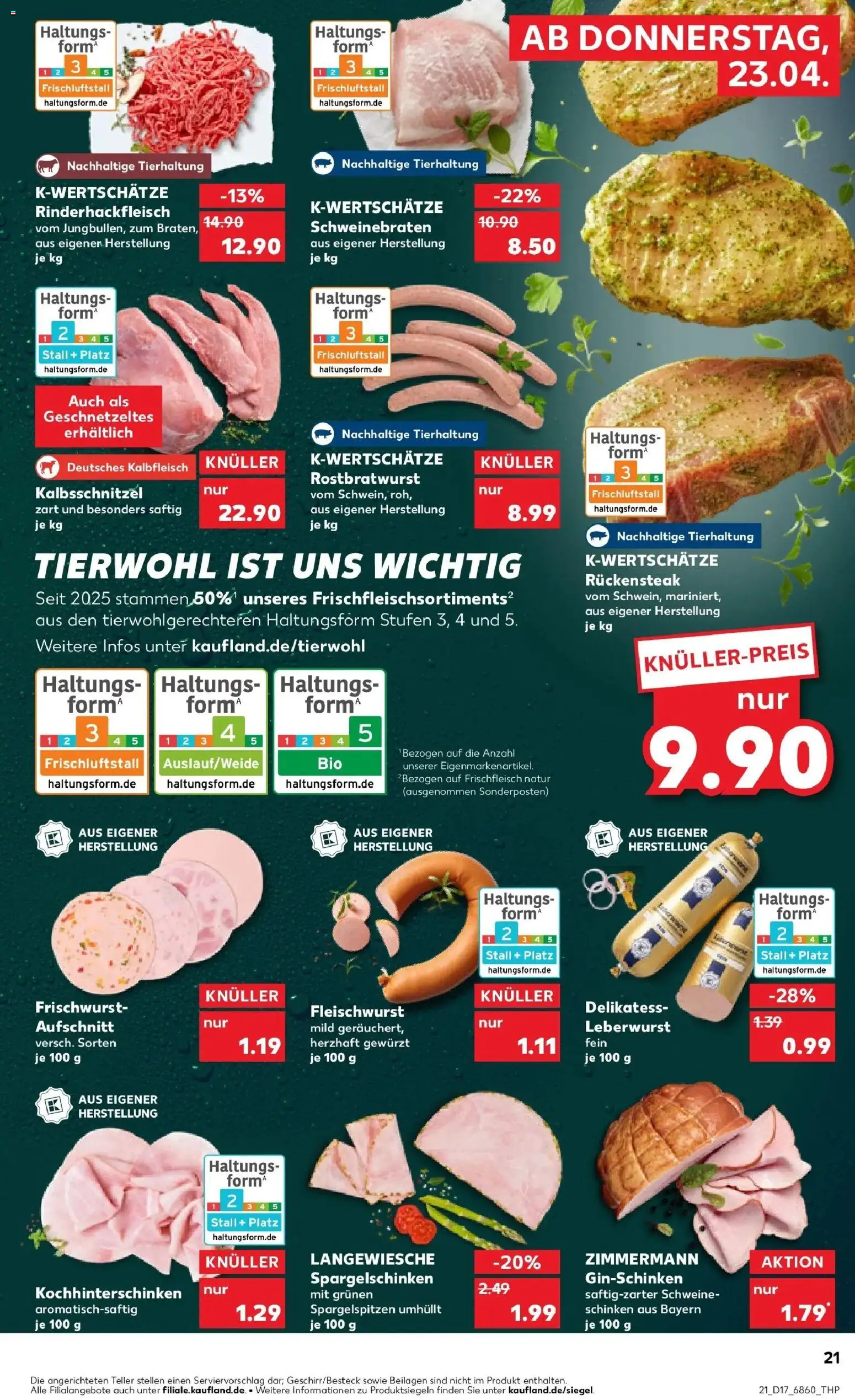 Kaufland Prospekt Bad Kreuznach	 – gültig ab 23.04.2026 | Seite: 21 | Produkte: Schinken, Steak, Gin