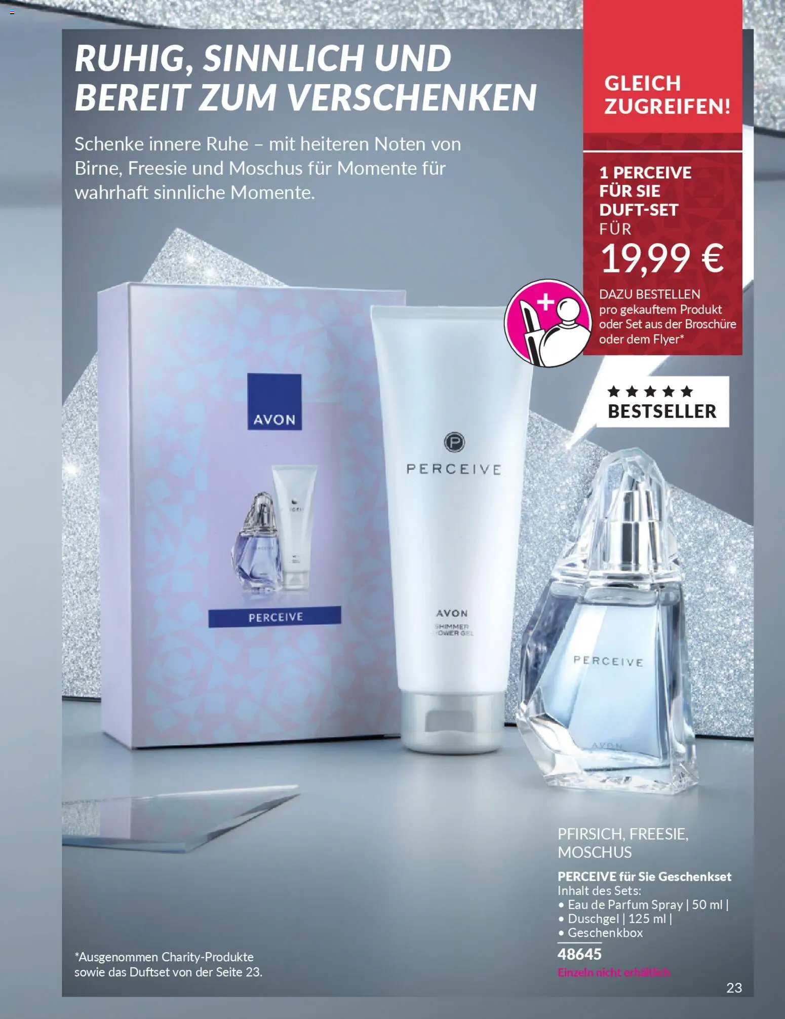 AVON Weihnachtsgeschenkideen – gültig ab 01.11.2025 | Seite: 23 | Produkte: Parfüm, Duschgel, Eau de Parfum