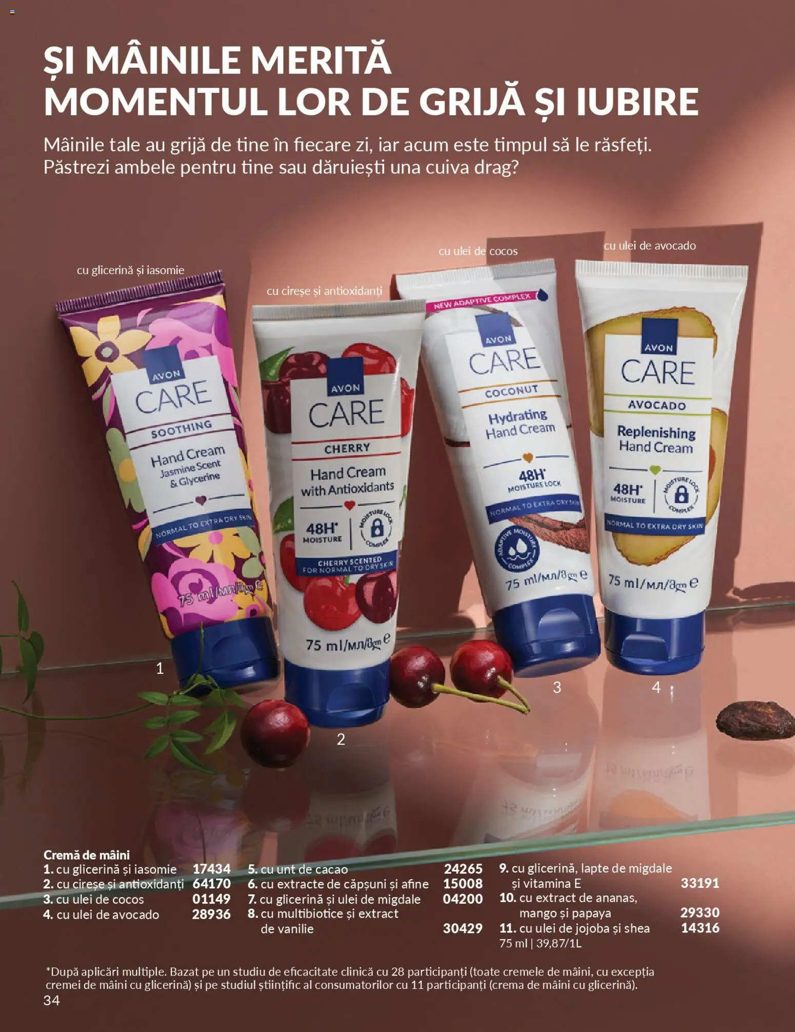 Noul catalog Avon – valabil de la 01.02.2026 | Pagină: 36 | Produse: Cremă de mâini, Cacao, Avocado, Boncuklu Oyuncakları