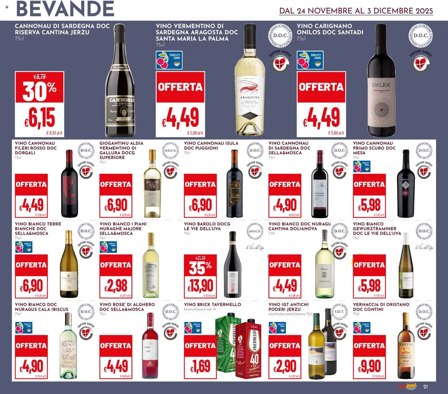 Volantino Pan del 24.11.2025 | Pagina: 21 | Prodotti: Vino, The, Vino bianco