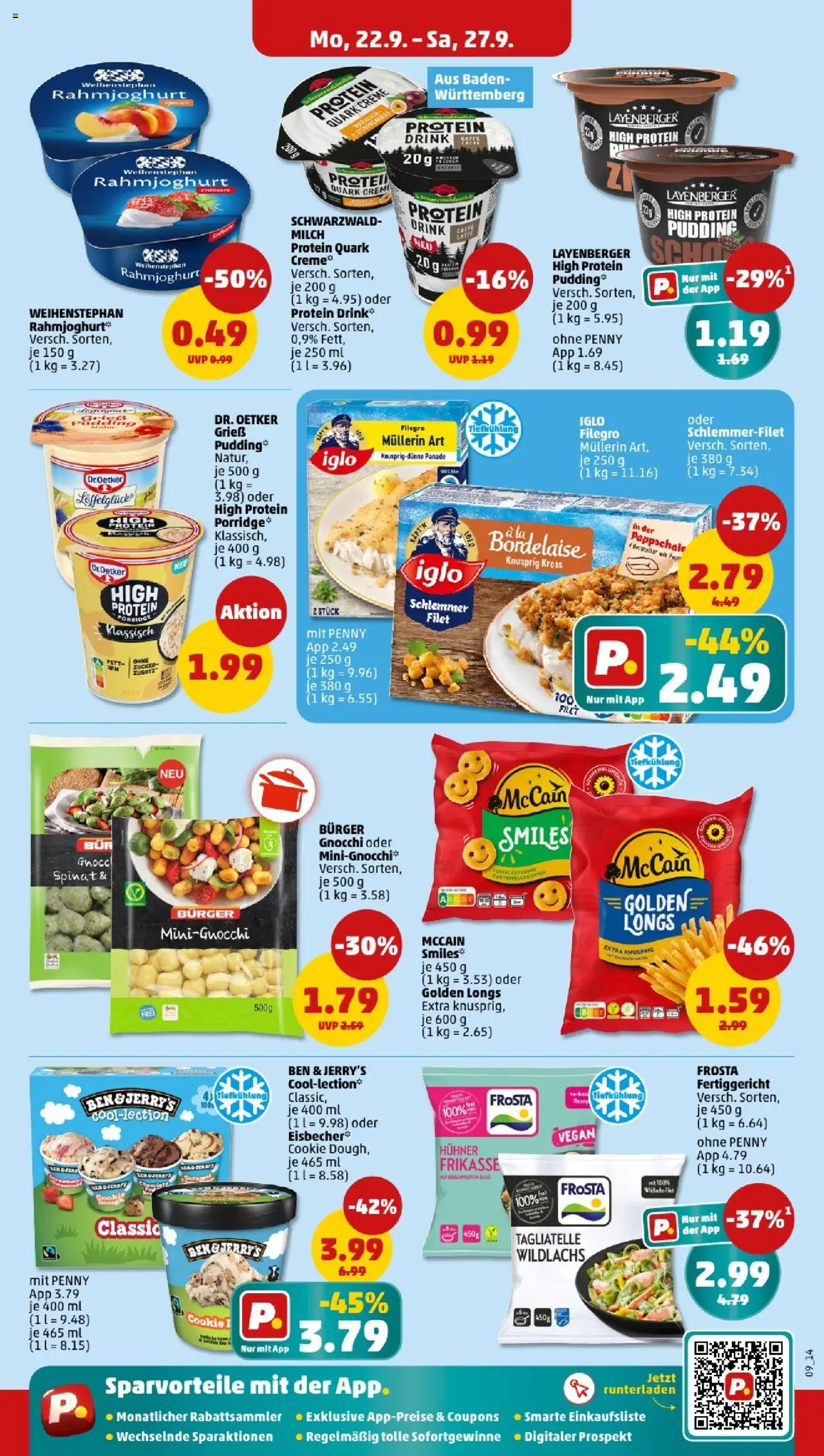 Penny - Baden-Württemberg – gültig ab 22.09.2025 | Seite: 11 | Produkte: Quark, Burger, McCain, Creme