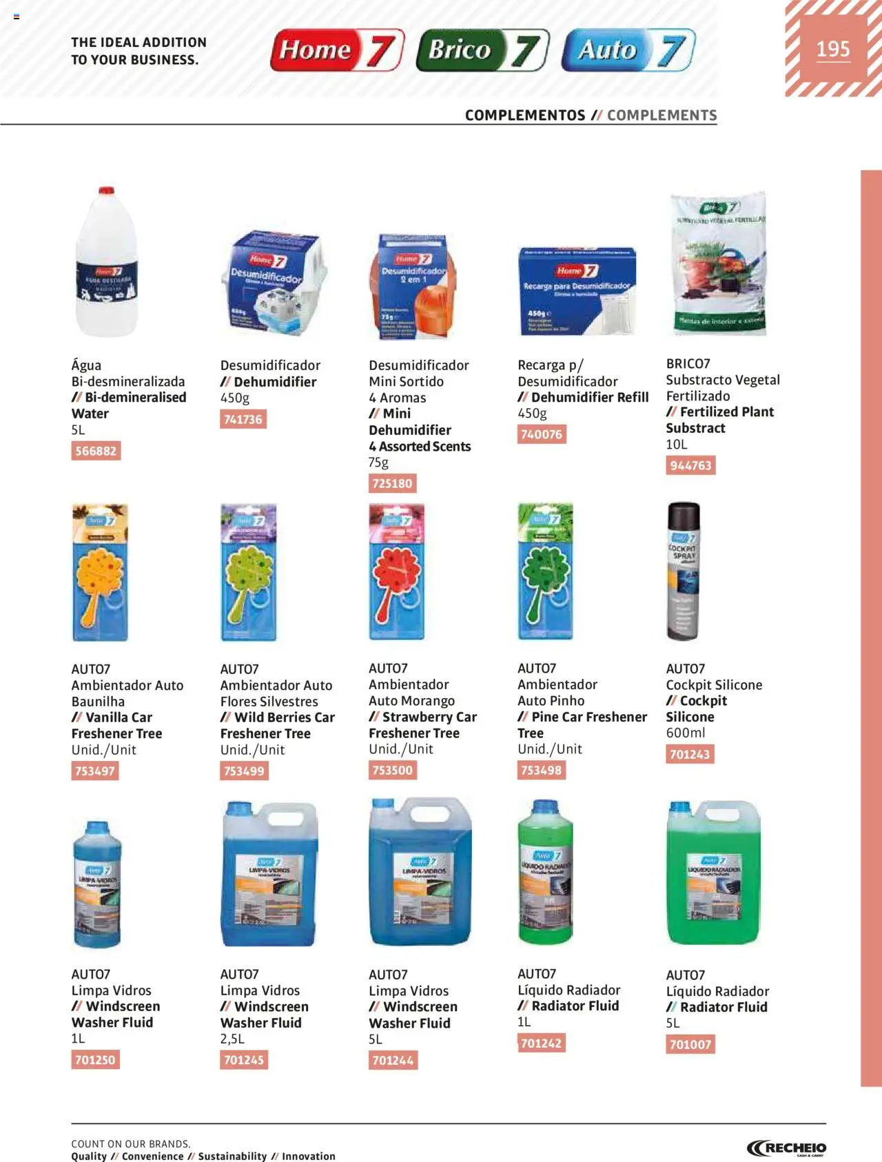 Recheio AS NOSSAS MARCAS │ válido de 19.12.2023 | Página: 195 | Produtos: Flores, Limpa vidros, Radiador, Desumidificador