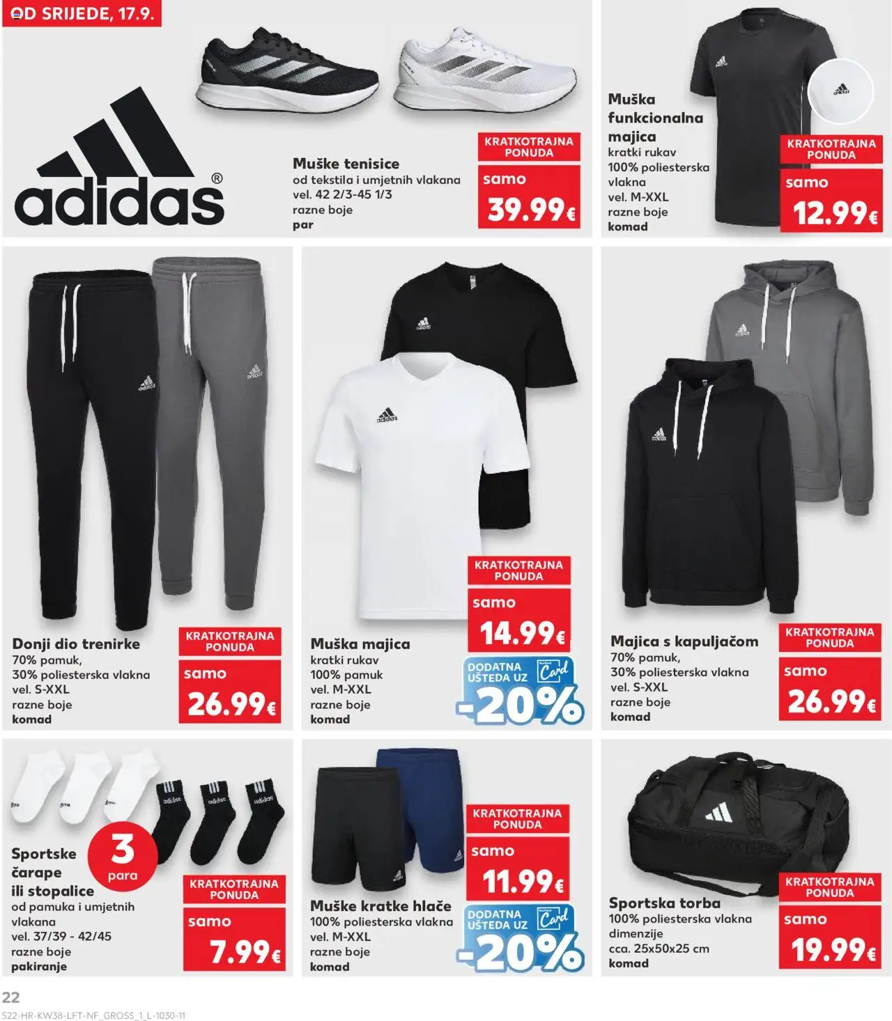 Kaufland katalog | vrijedi od 17.09.2025 | Stranica: 22 | Proizvodi: Hlače, Kratke hlače, Čarape, Tenisice