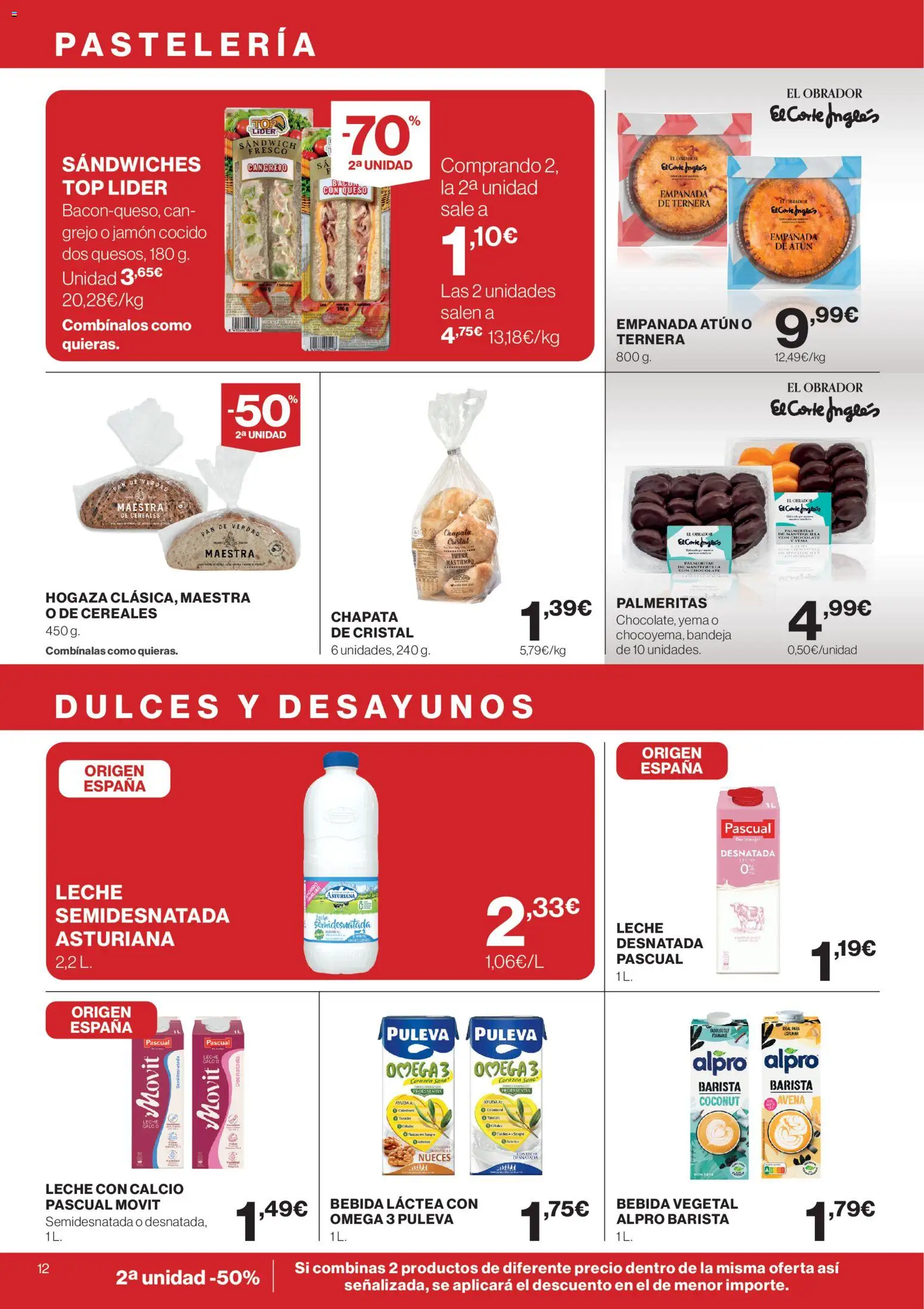 El Corte Inglés ofertas │ válido desde el 23.04.2026 | Página: 12 | Productos: Δοχείο φοντί, Chocolate, Jamón cocido, Cereales