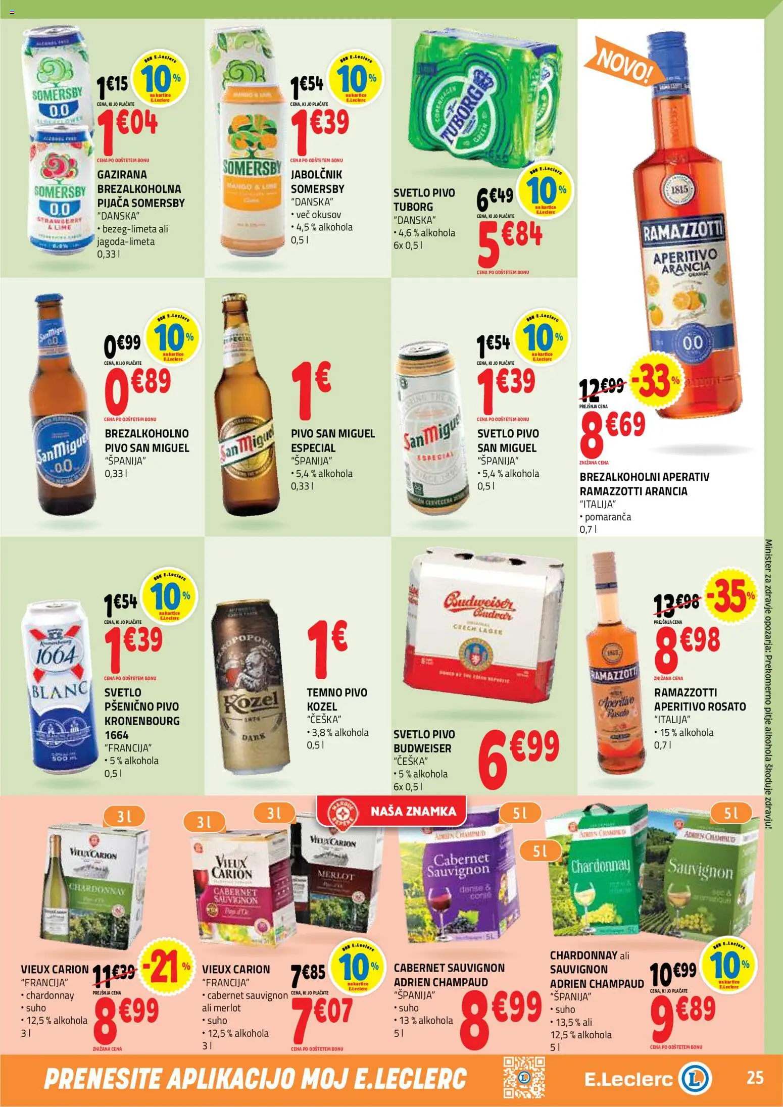 Novi E.leclerc katalog ponudbe – veljaven od 01.04.2026 | Stran: 25 | Izdelki: Pivo, Mango
