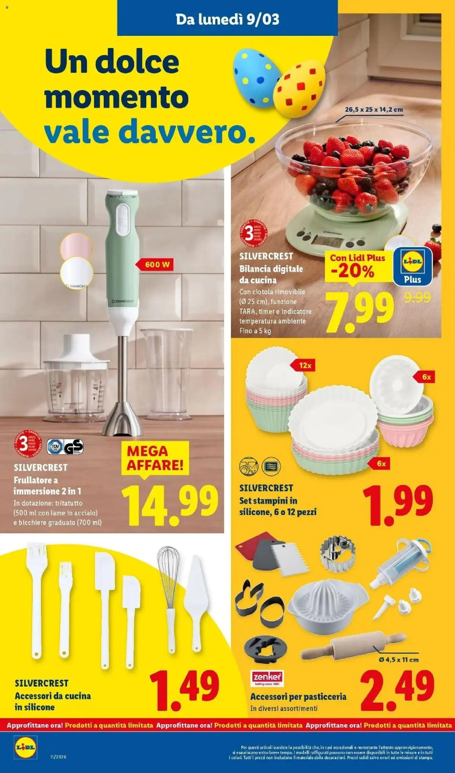 Volantino Lidl del 09.03.2026 | Pagina: 28 | Prodotti: Frullatore, Tritatutto, Silicone, Ciotola